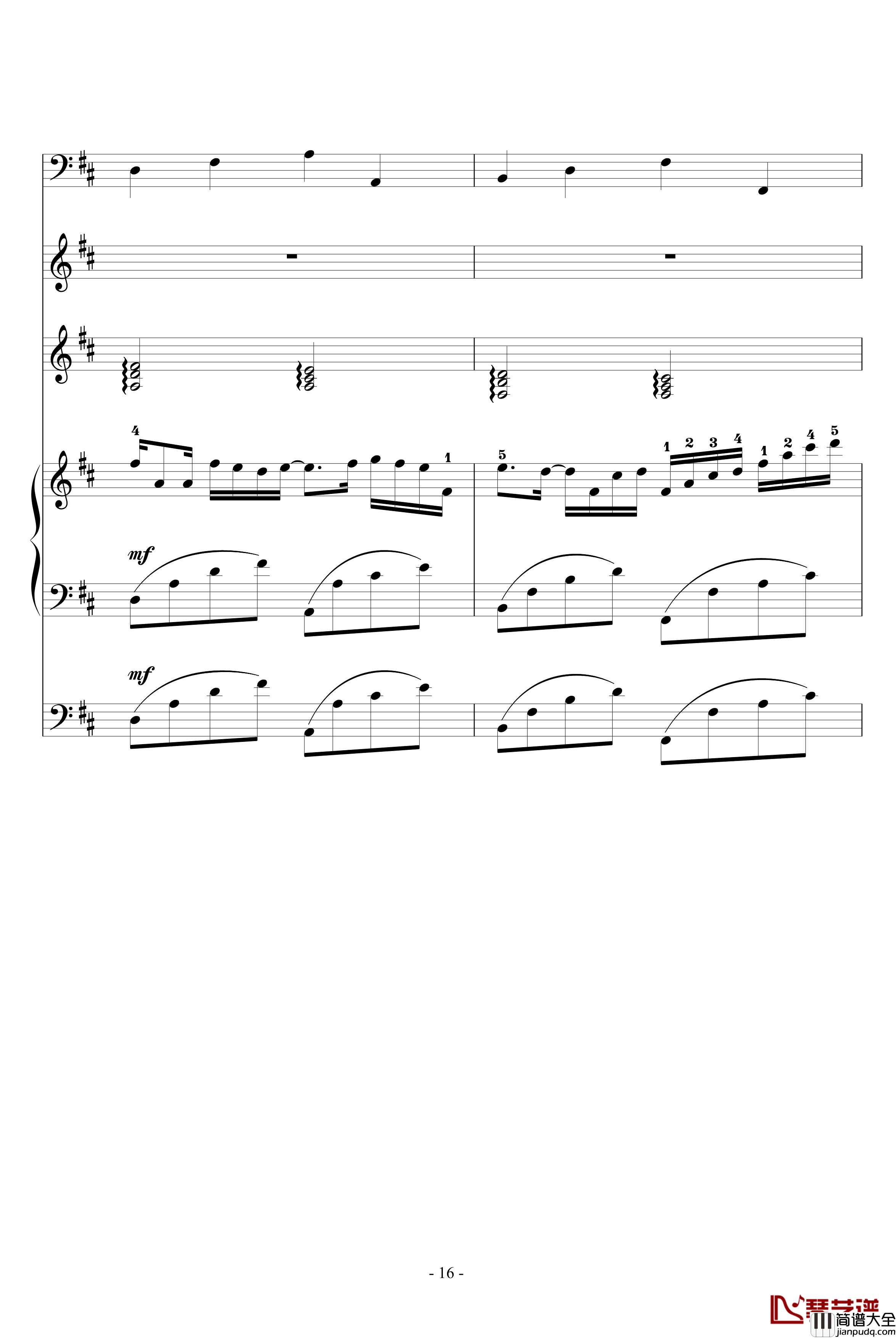 卡农钢琴谱_帕赫贝尔_Pachelbel