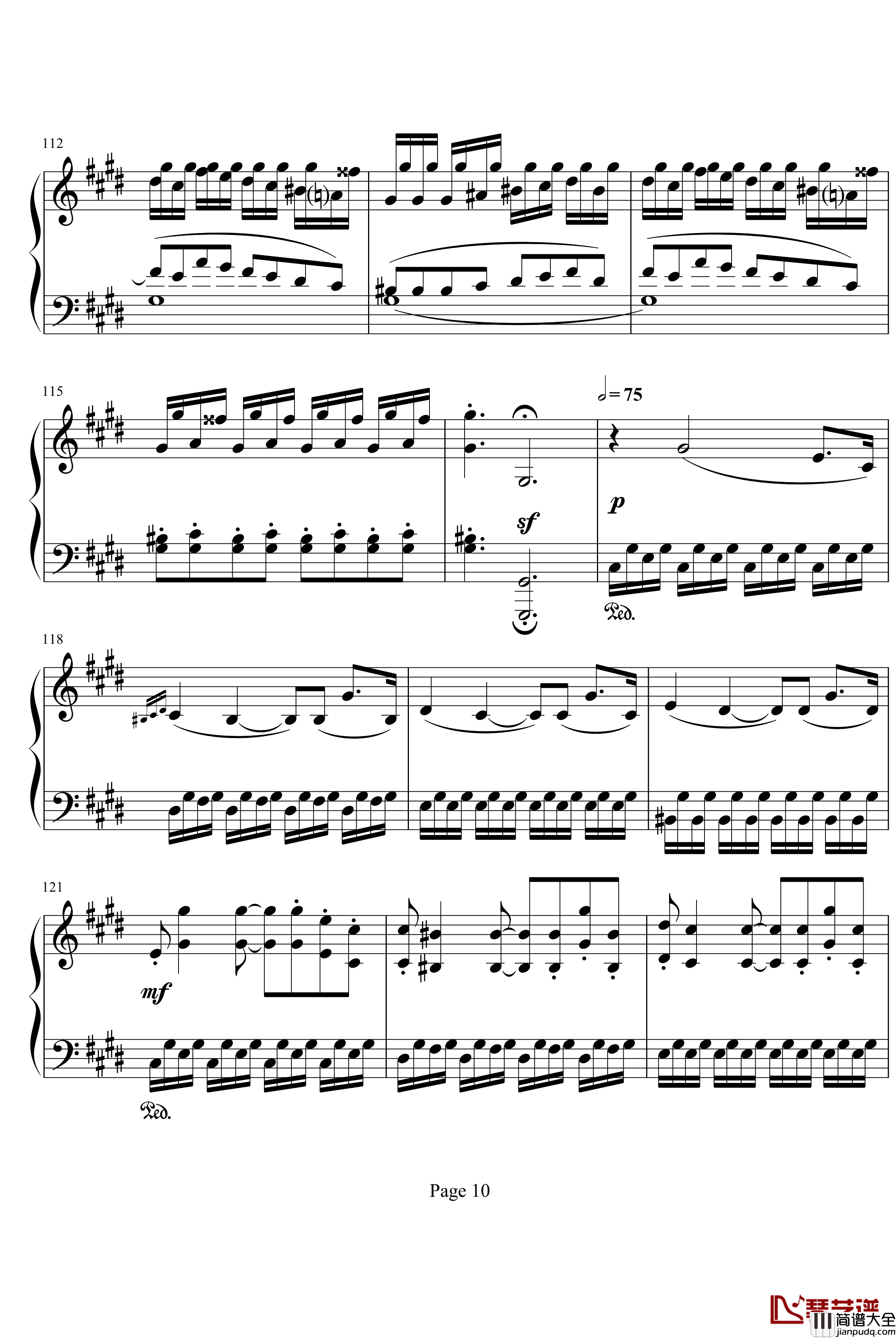 月光奏明曲钢琴谱_作品27之2_贝多芬_beethoven