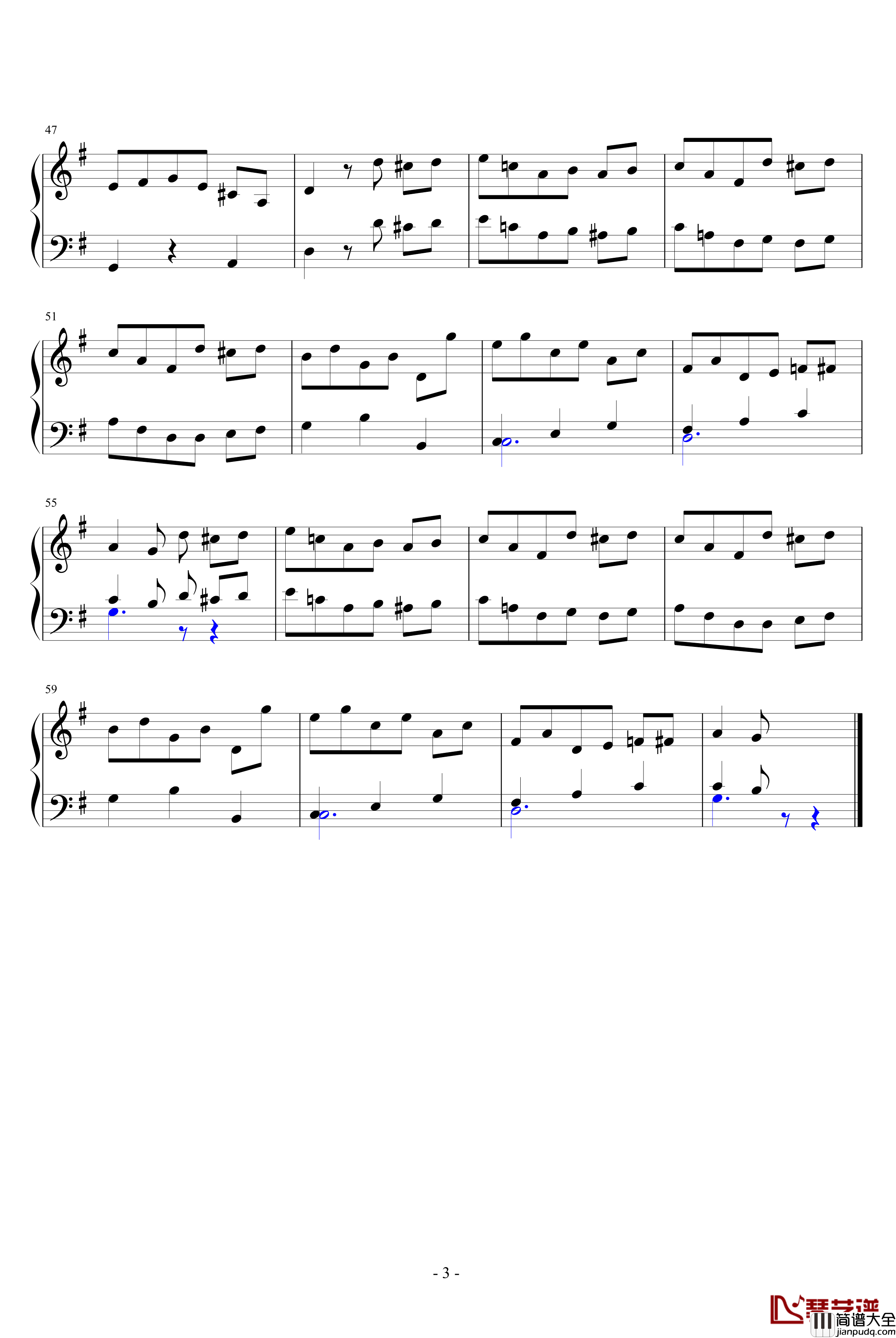 G大调小步舞曲钢琴谱_贝多芬_beethoven