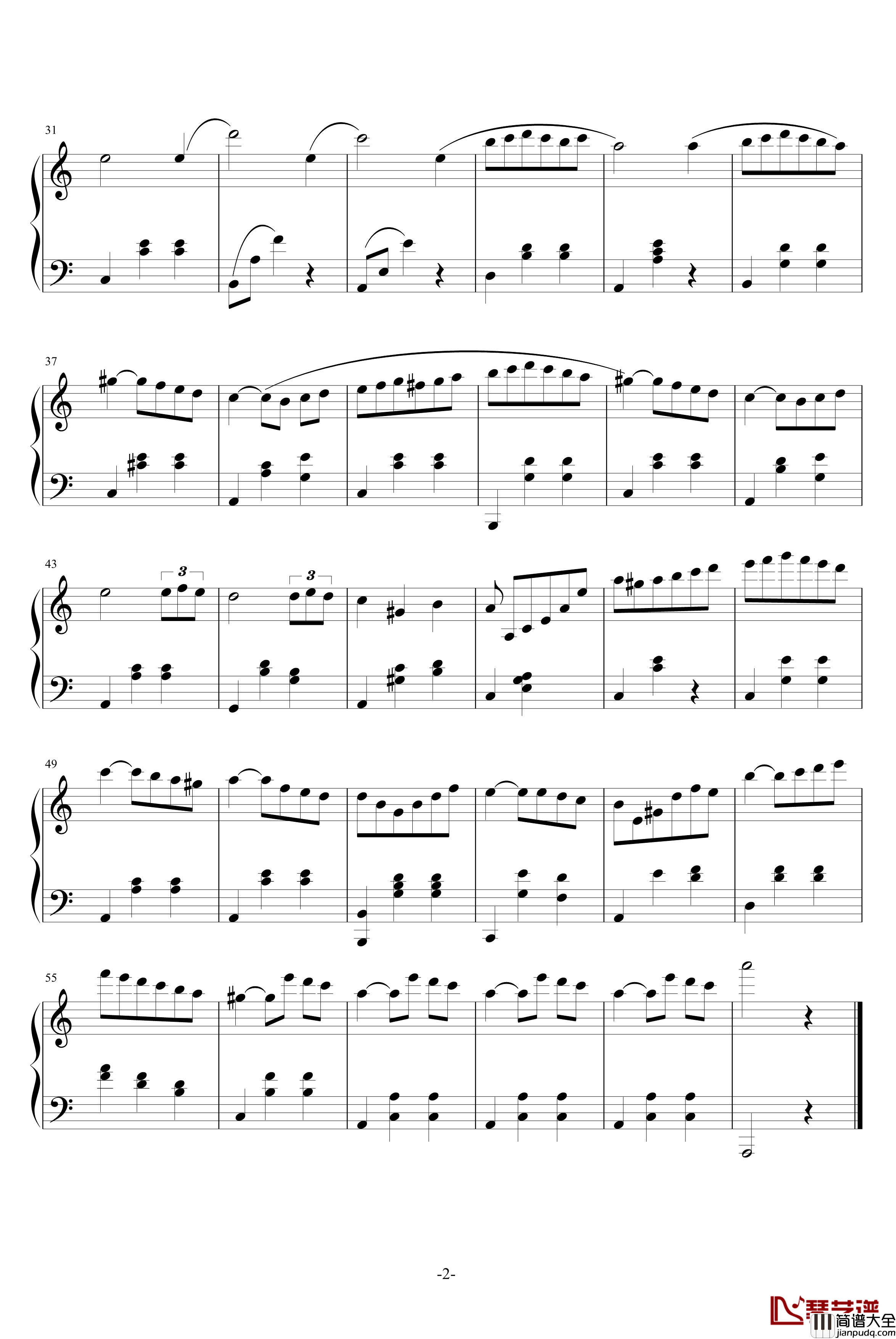 圆舞曲钢琴谱_梦的世界