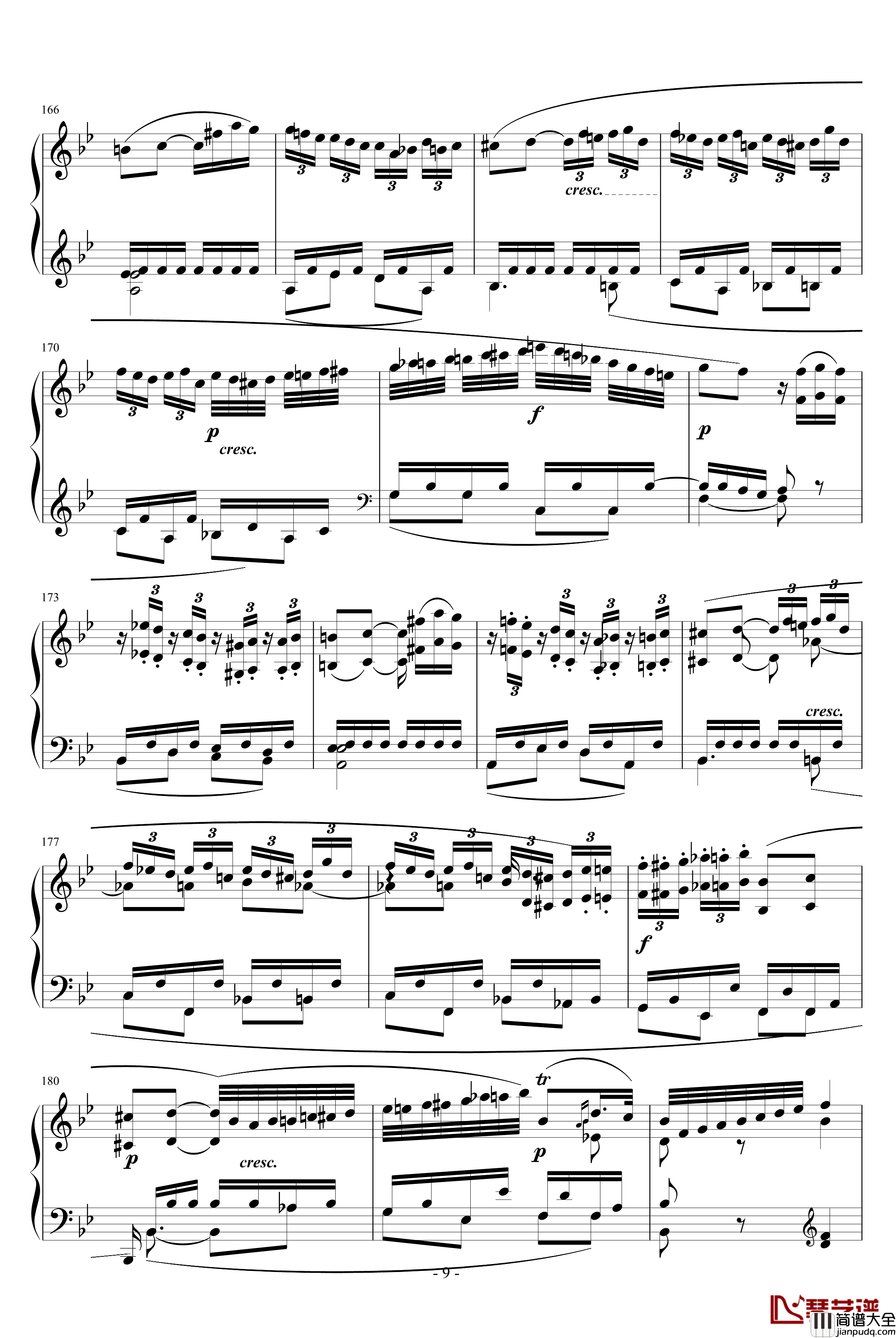 降B大调奏鸣曲第四乐章钢琴谱_贝多芬_beethoven