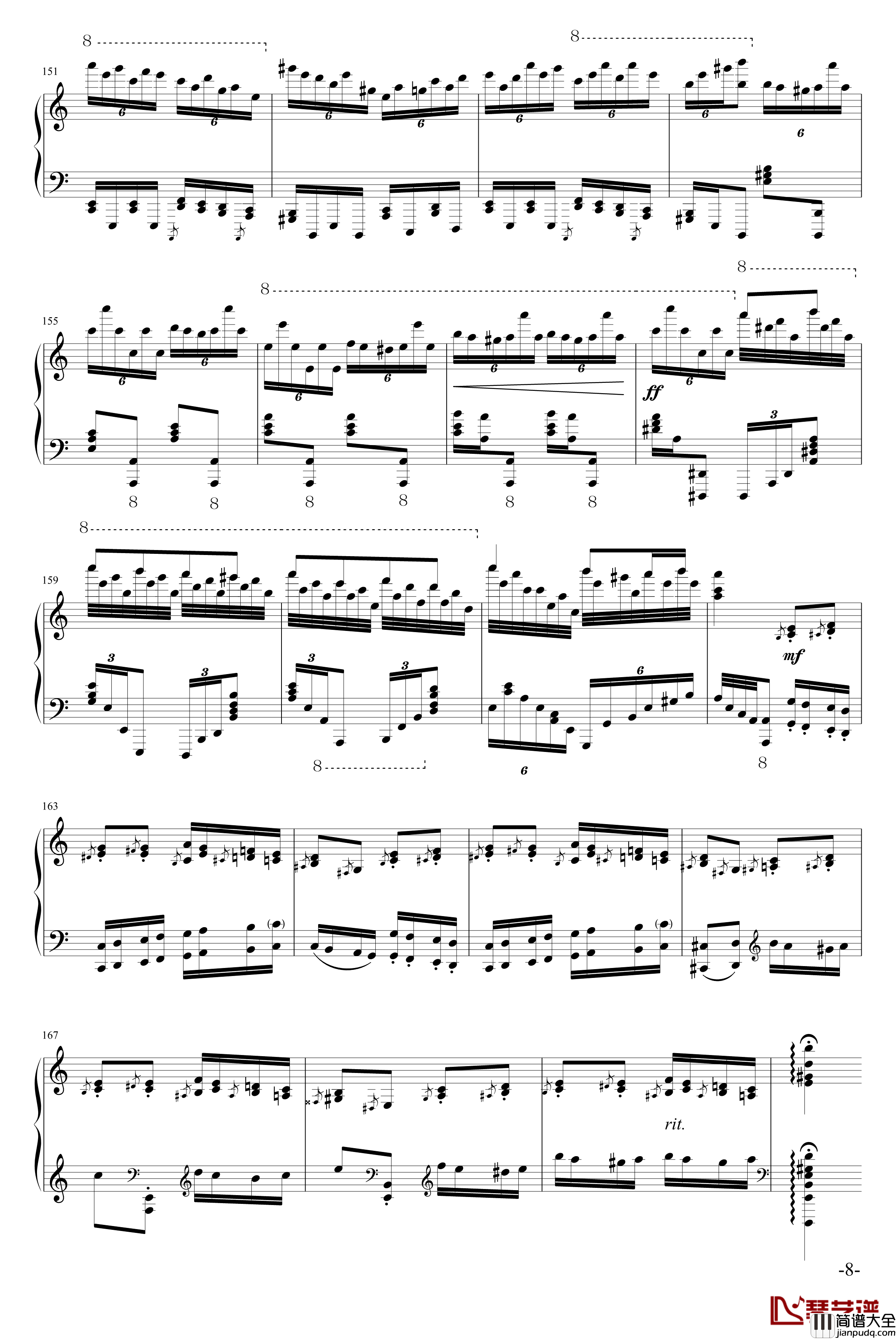 土耳其进行曲钢琴谱_改编版_莫扎特