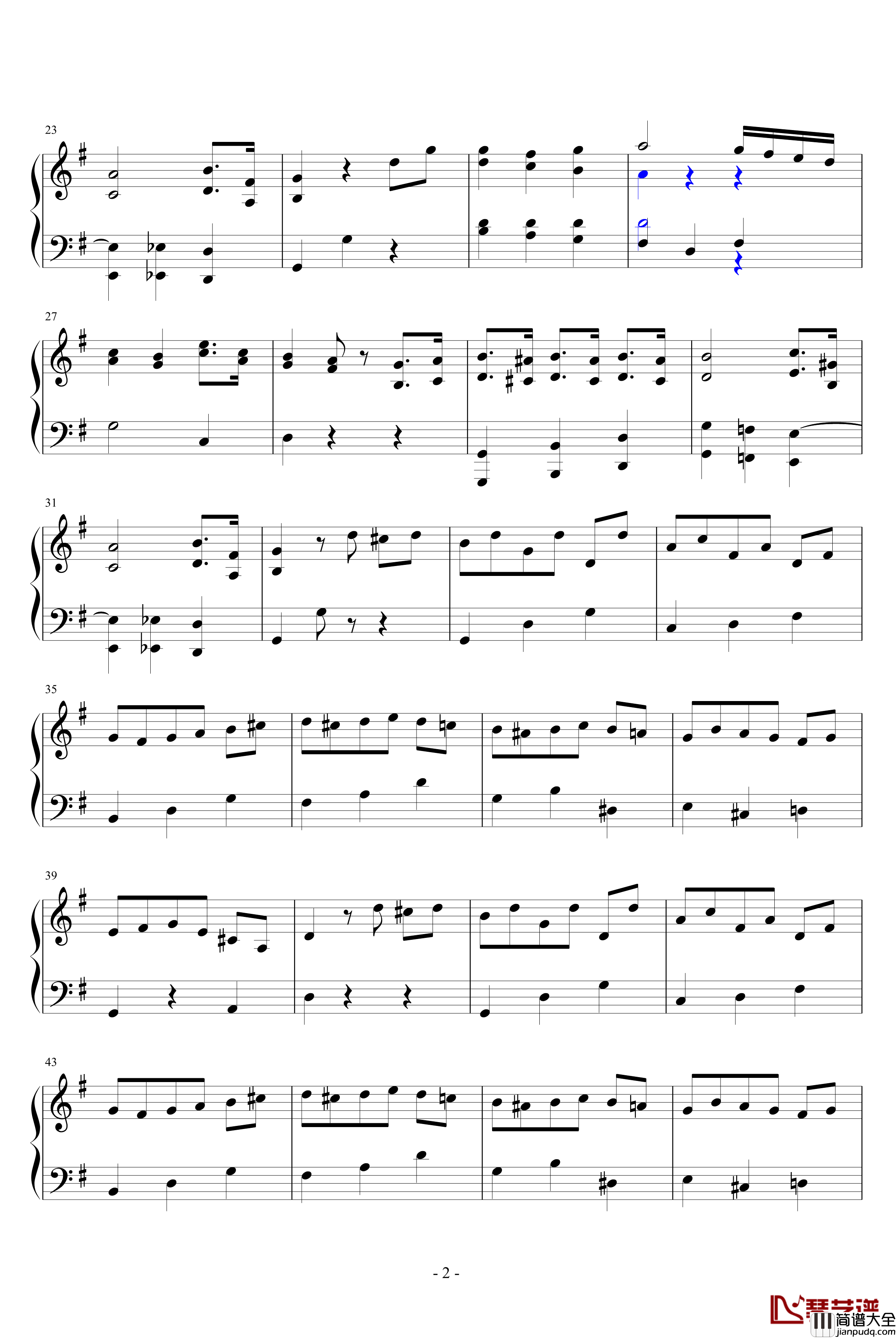 G大调小步舞曲钢琴谱_贝多芬_beethoven