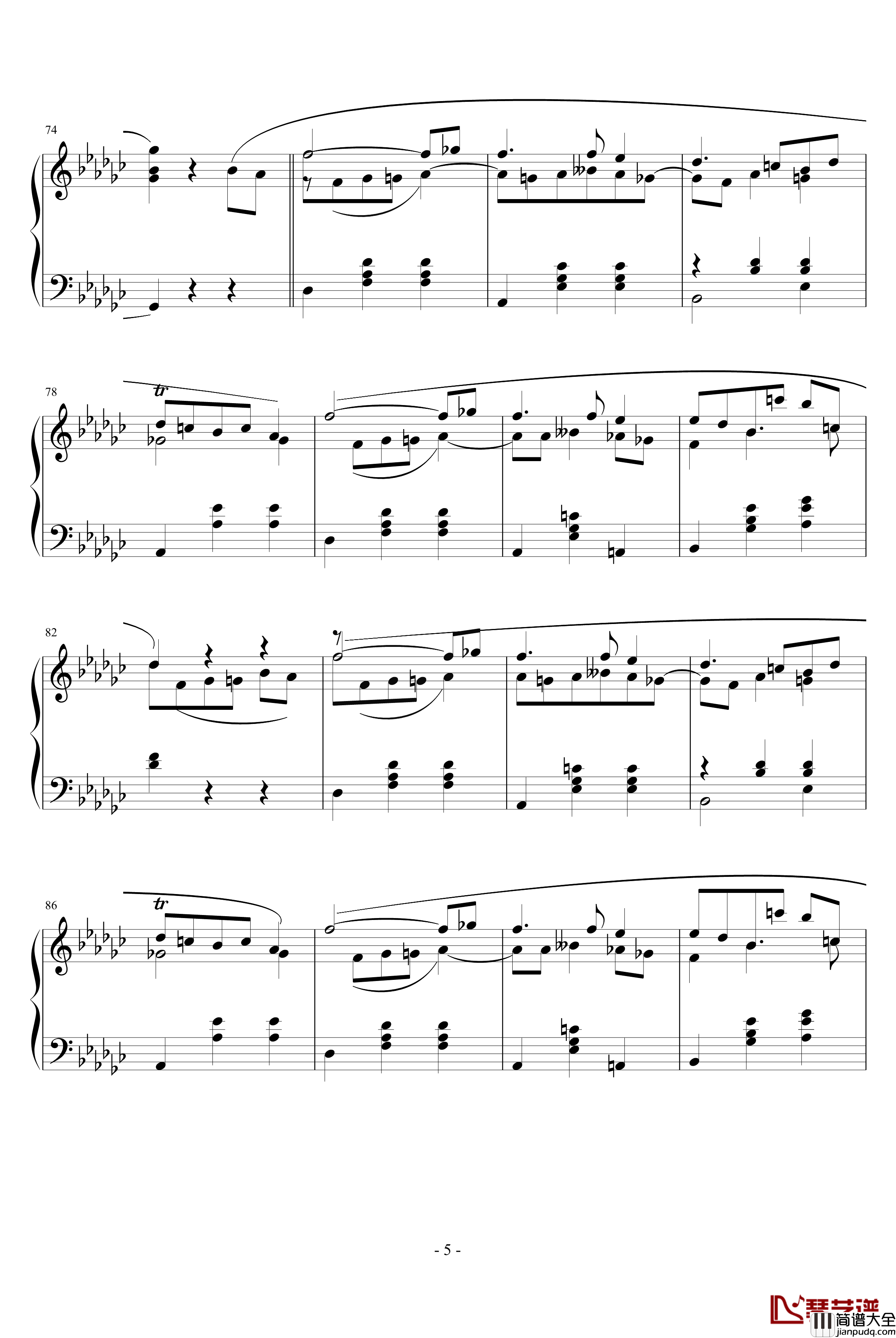 降D大调圆舞曲钢琴谱_肖邦_chopin