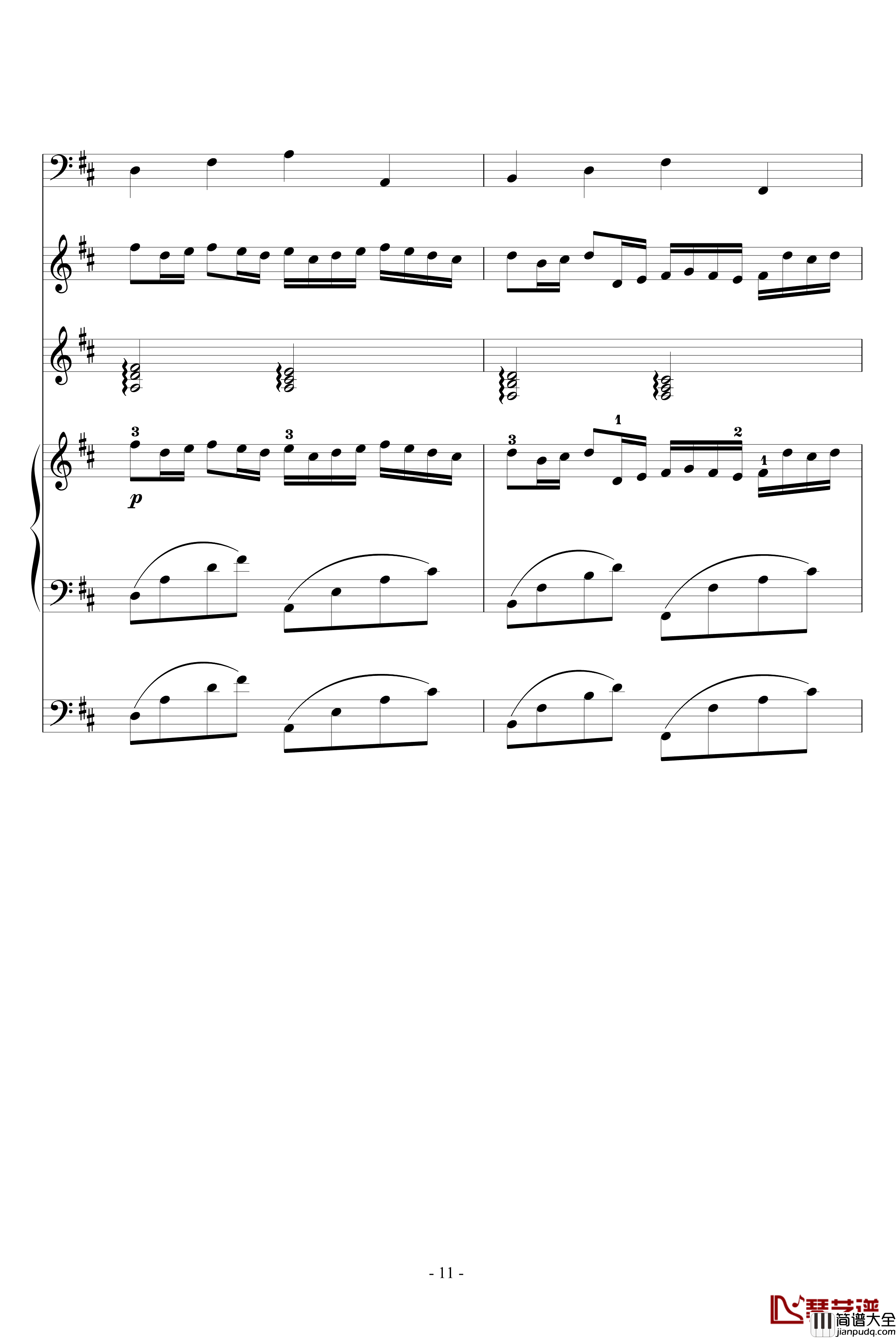 卡农钢琴谱_帕赫贝尔_Pachelbel