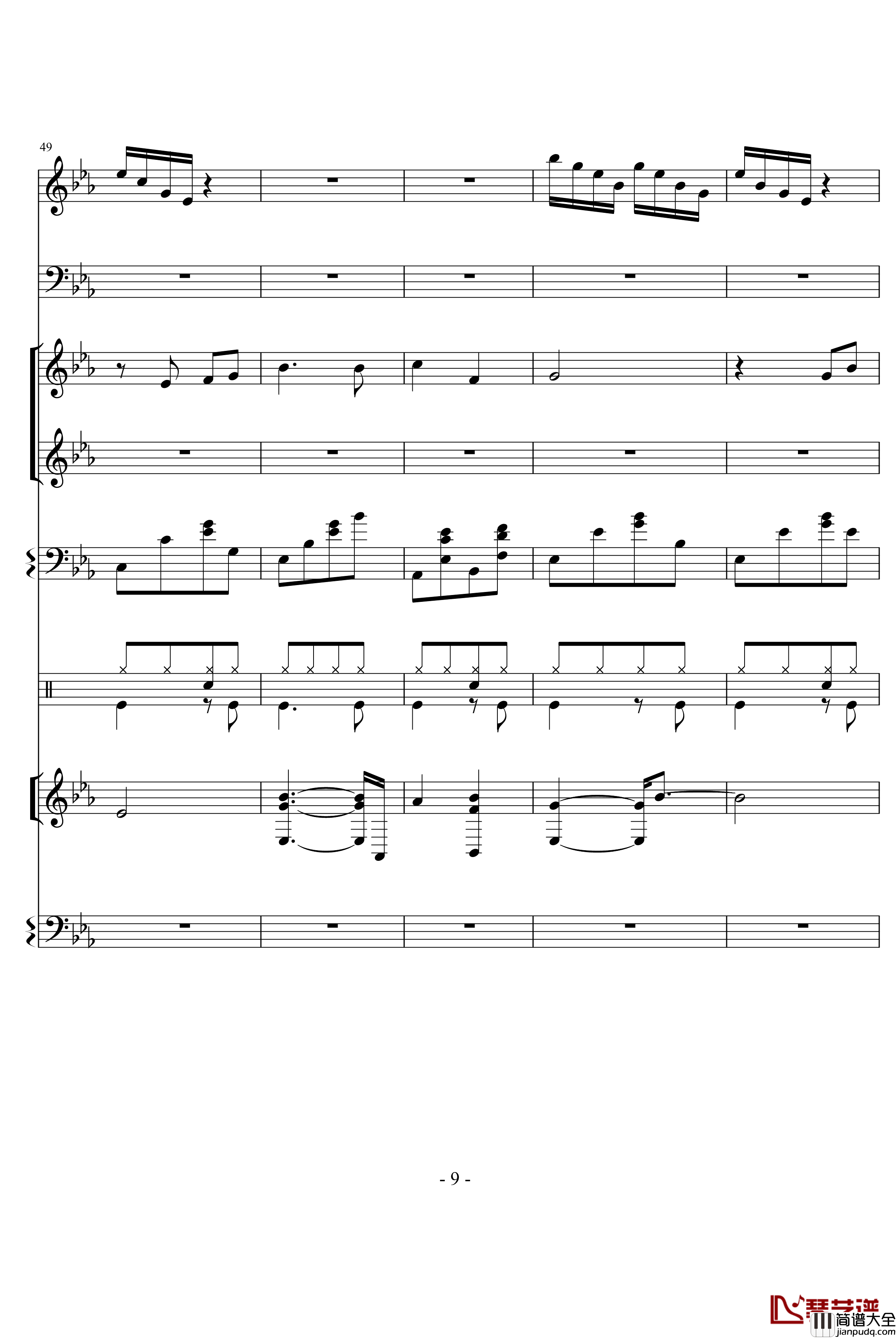 让我们荡起双桨钢琴谱_中国名曲