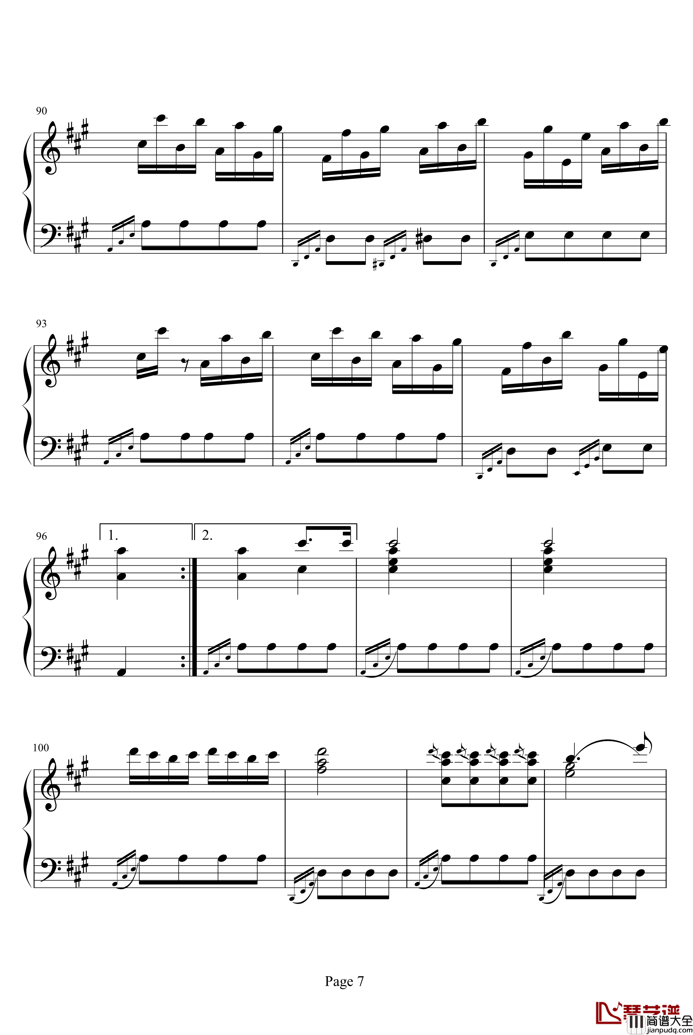 土耳其进行曲钢琴谱_莫扎特