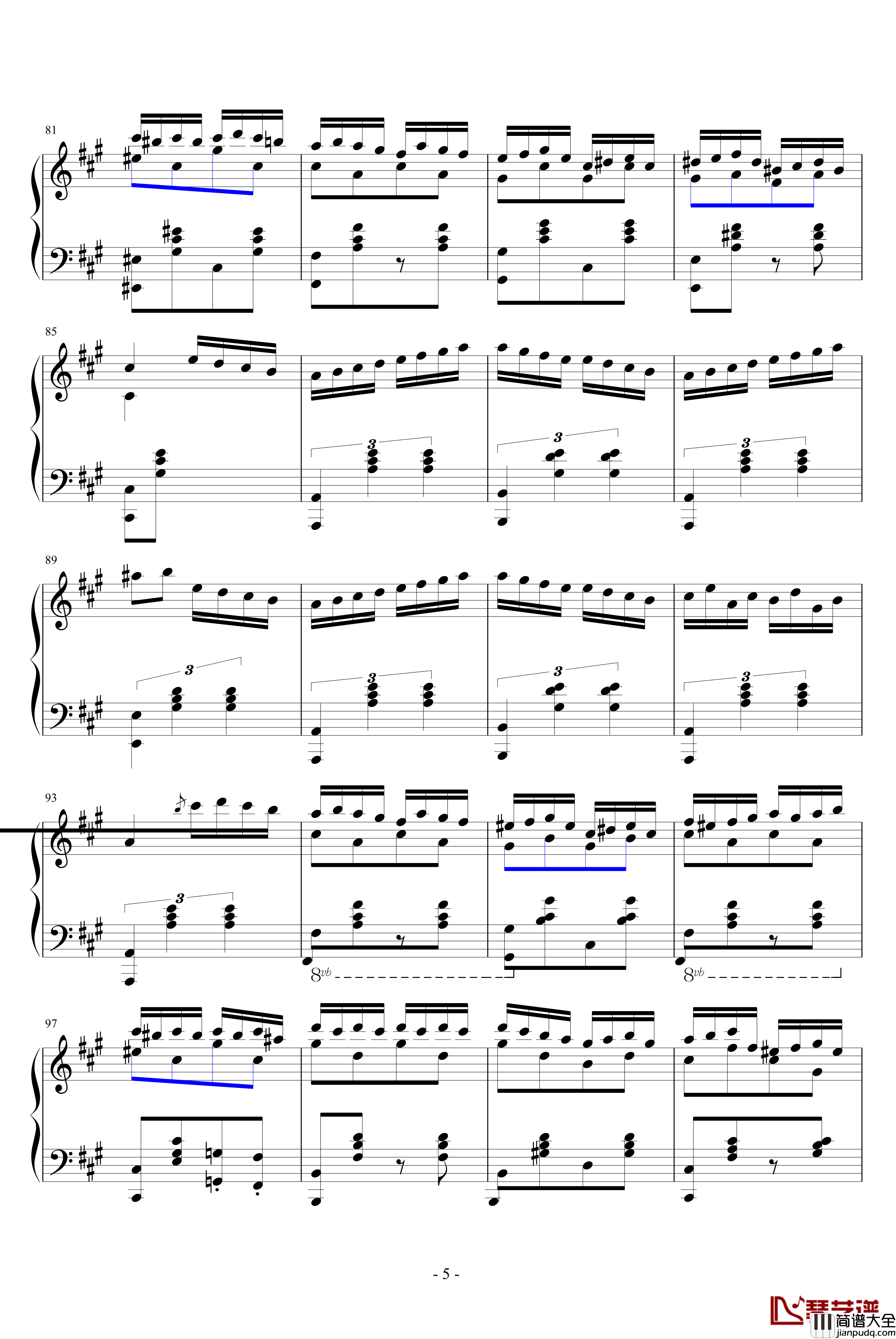 土耳其进行曲炫技版钢琴谱_莫扎特