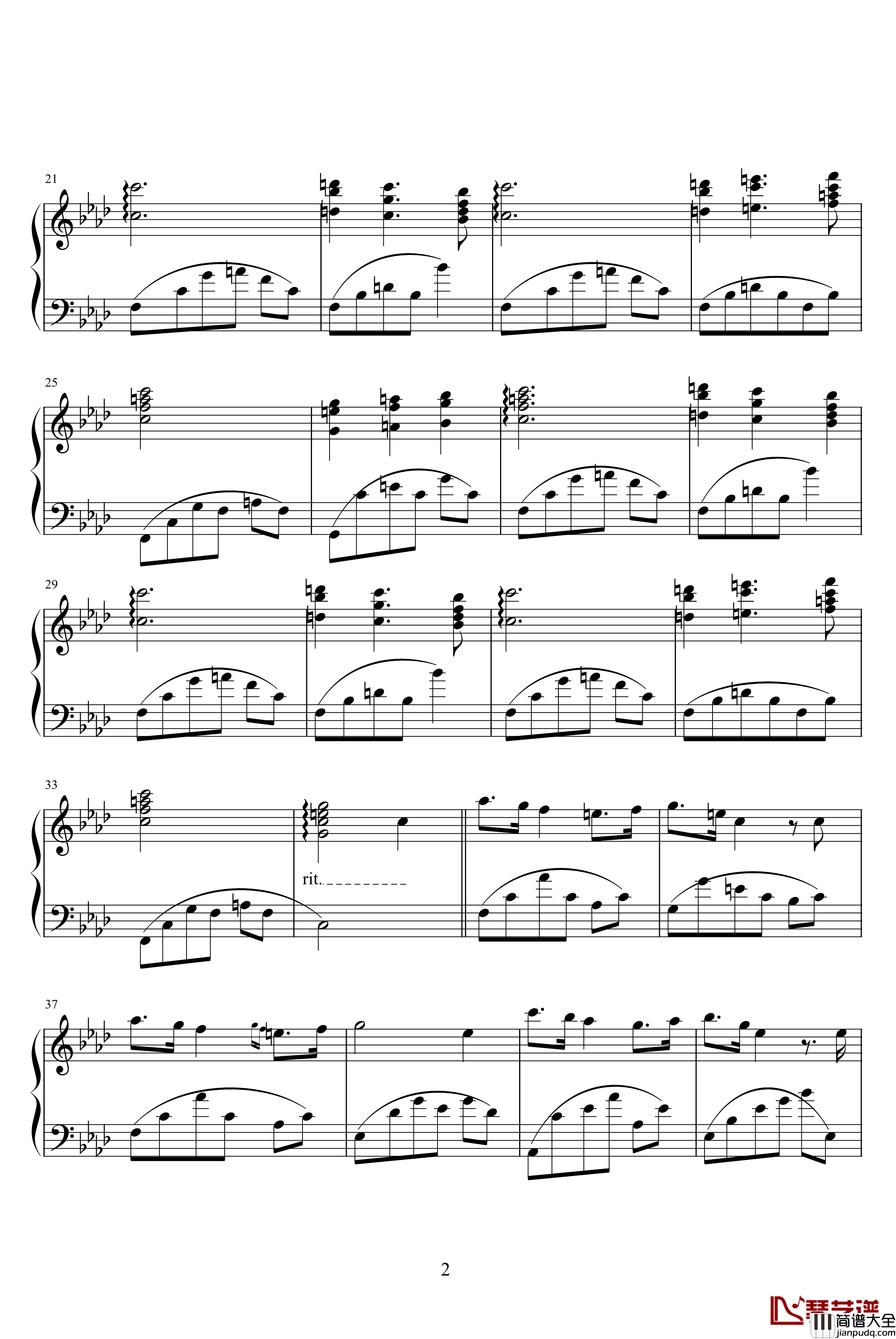 Twenty_Eighth_Parallel钢琴谱_征服天堂插曲_影视