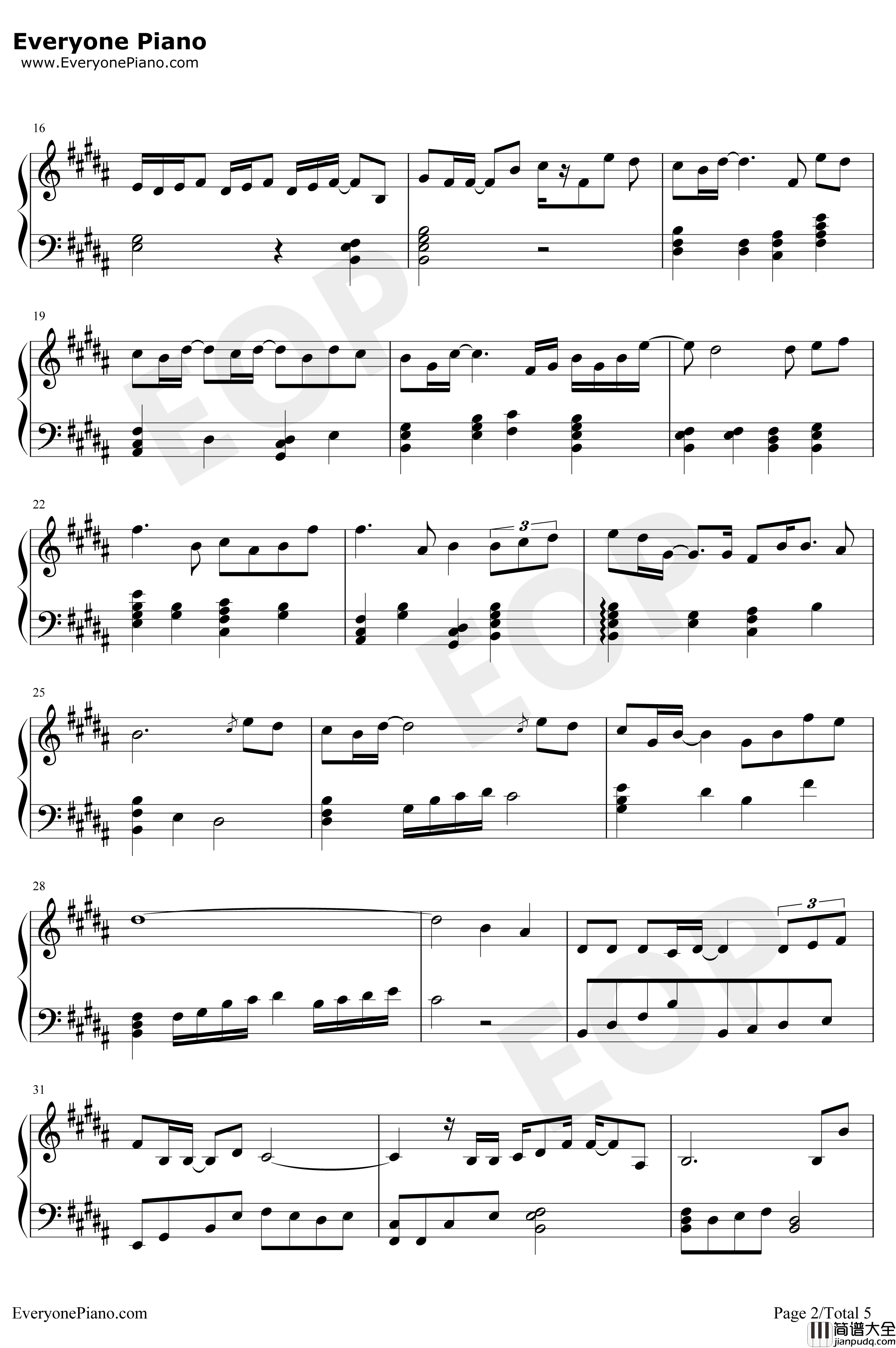 摩天轮的思念钢琴谱_王俊凯_超少年密码插曲