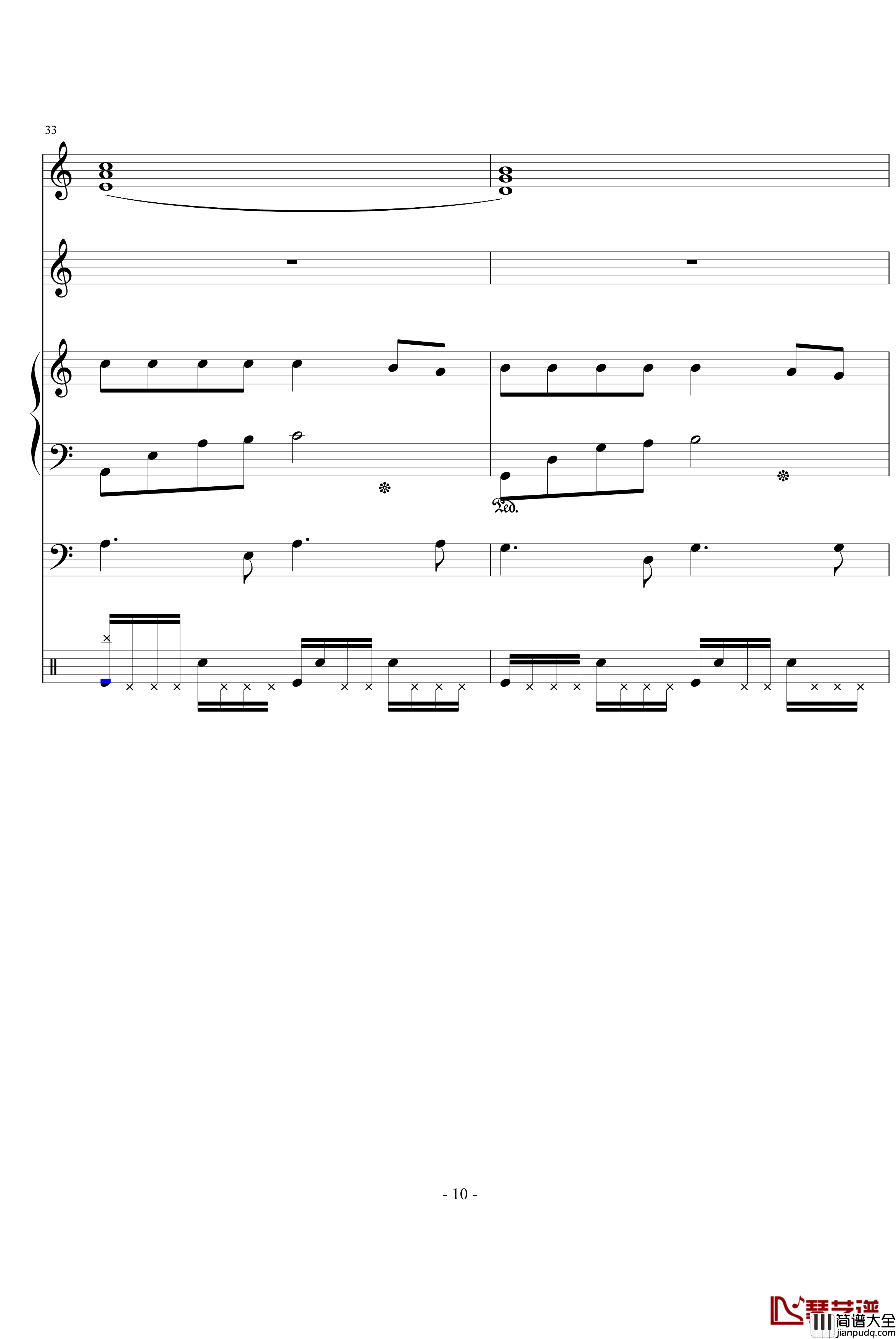 思念进行曲钢琴谱_琳琅
