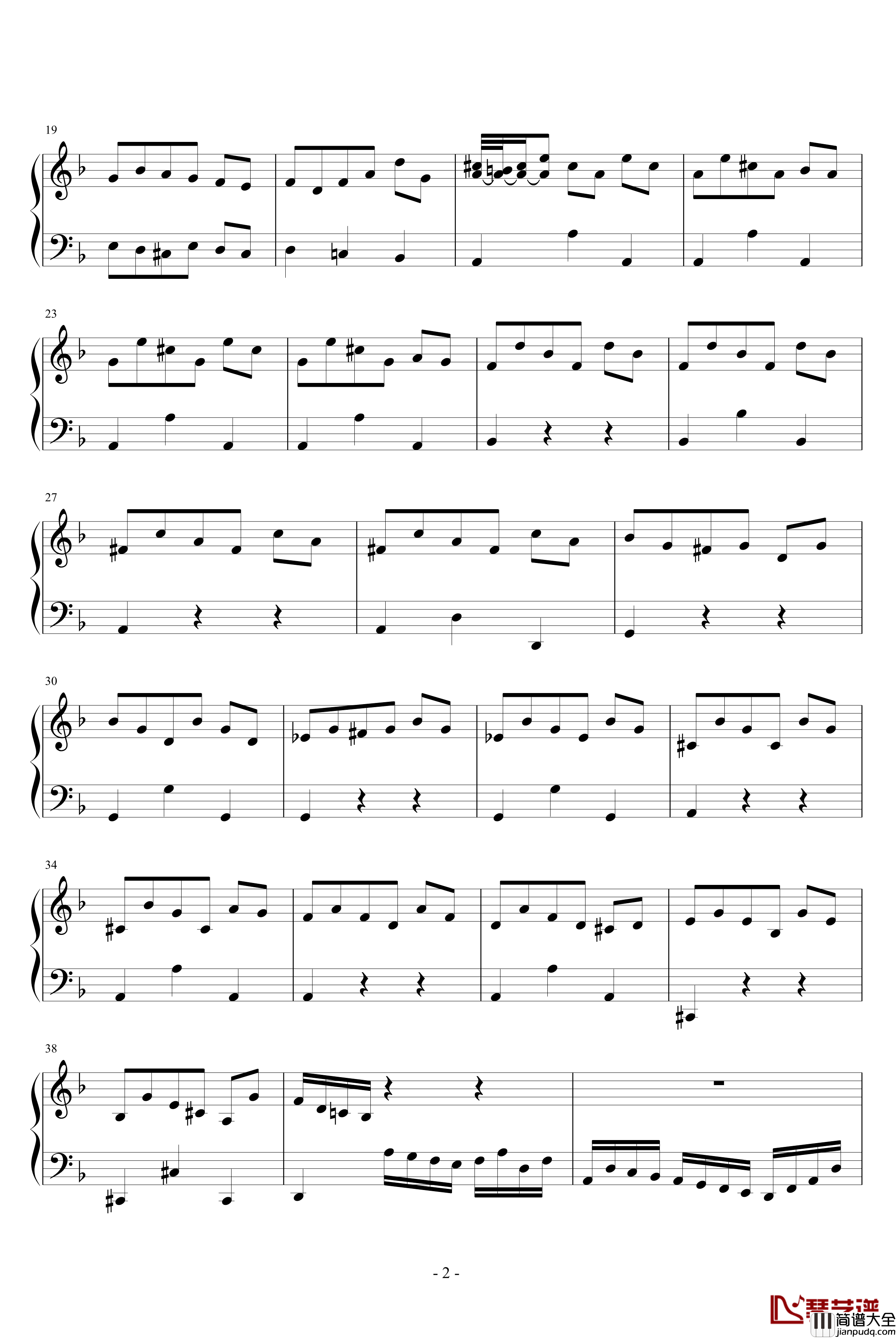 d小调小前奏曲钢琴谱_巴赫_P.E.Bach