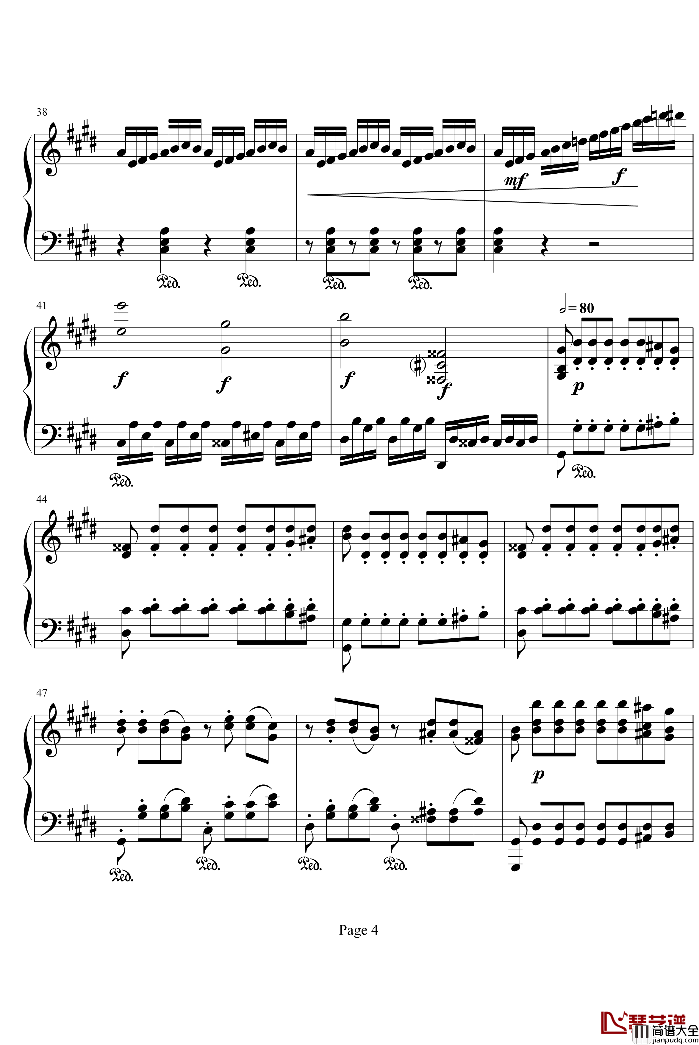 月光奏鸣曲第三乐章钢琴谱_贝多芬_beethoven