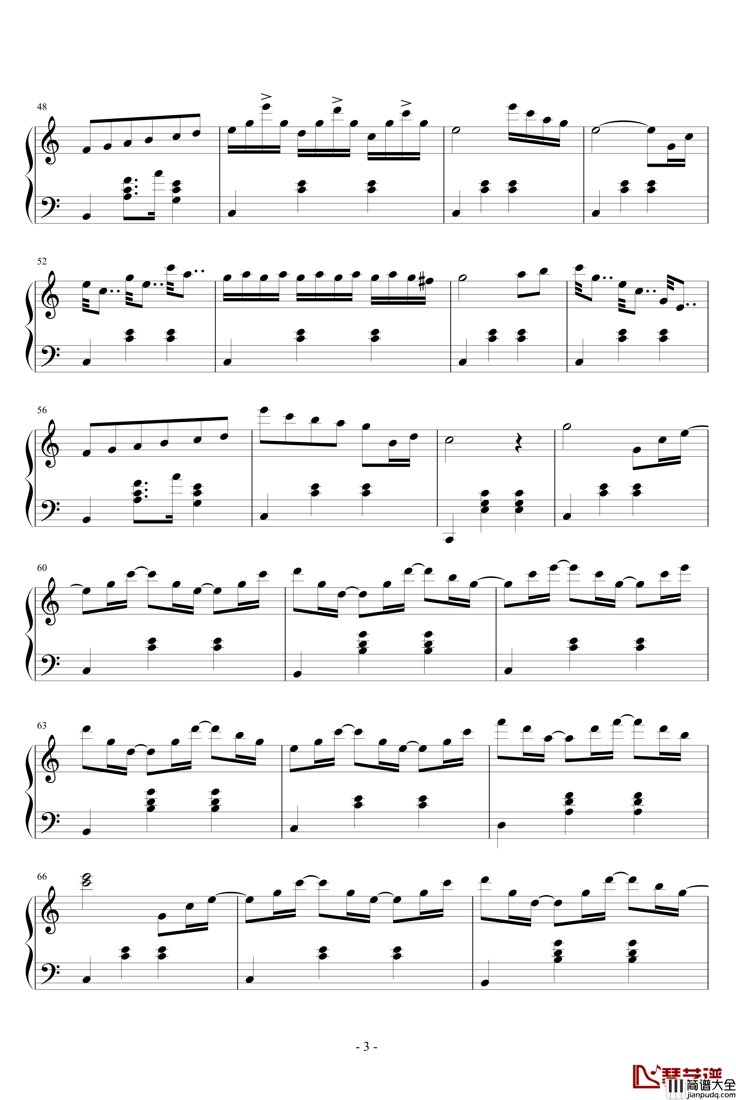 圆舞曲钢琴谱_梦的世界