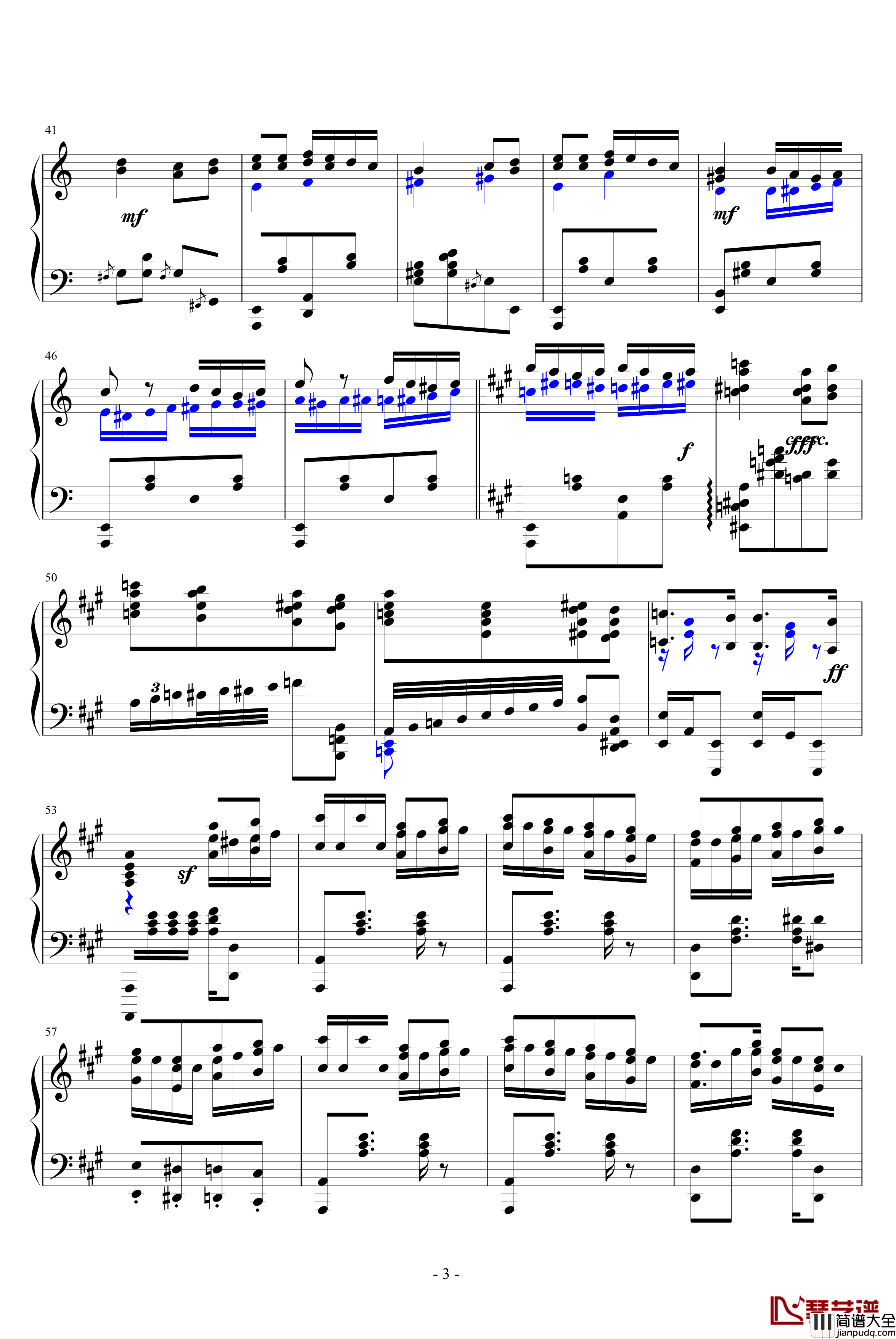 土耳其进行曲炫技版钢琴谱_莫扎特