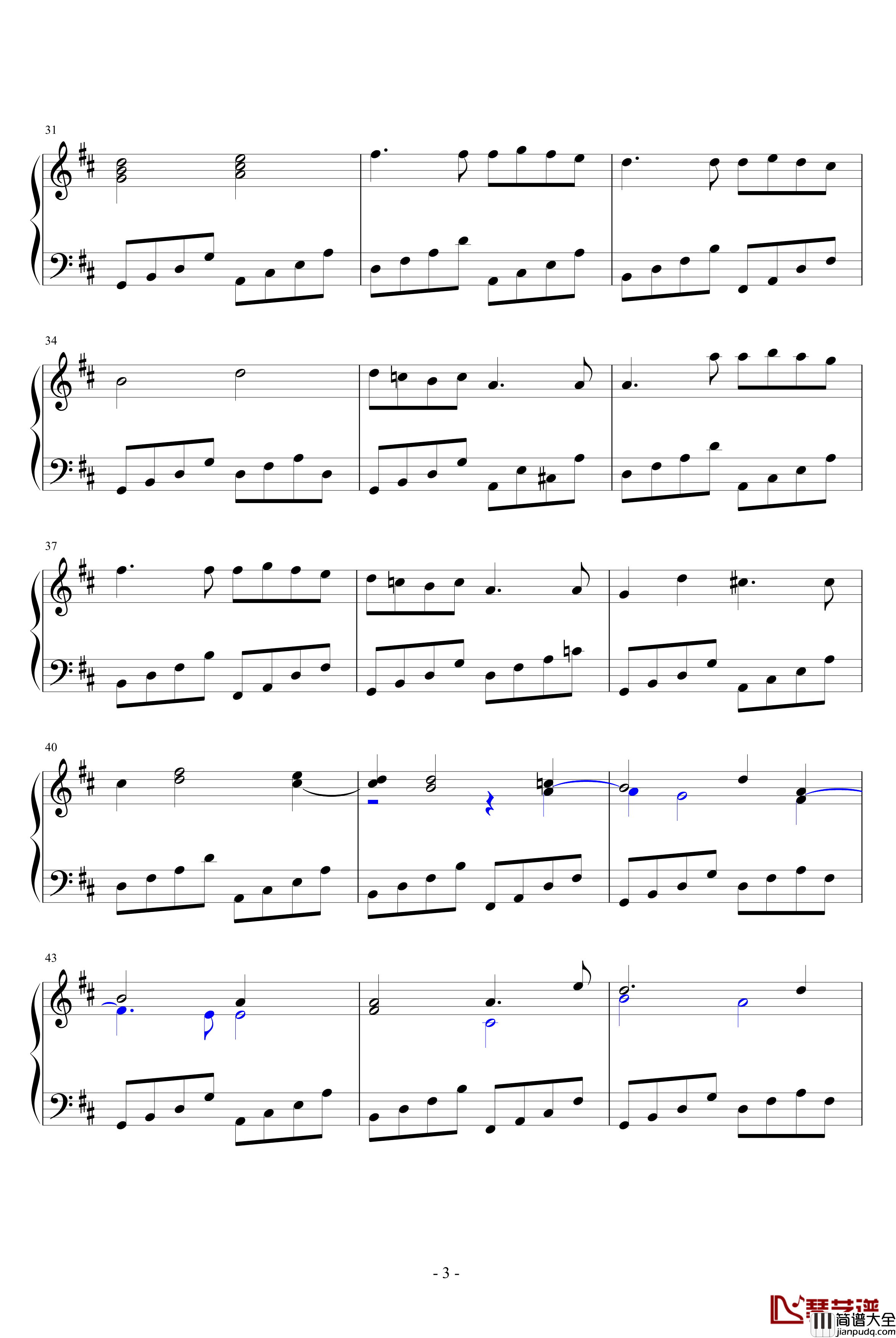 Canon_in_Major钢琴谱_卡农_简易版_帕赫贝尔_Pachelbel