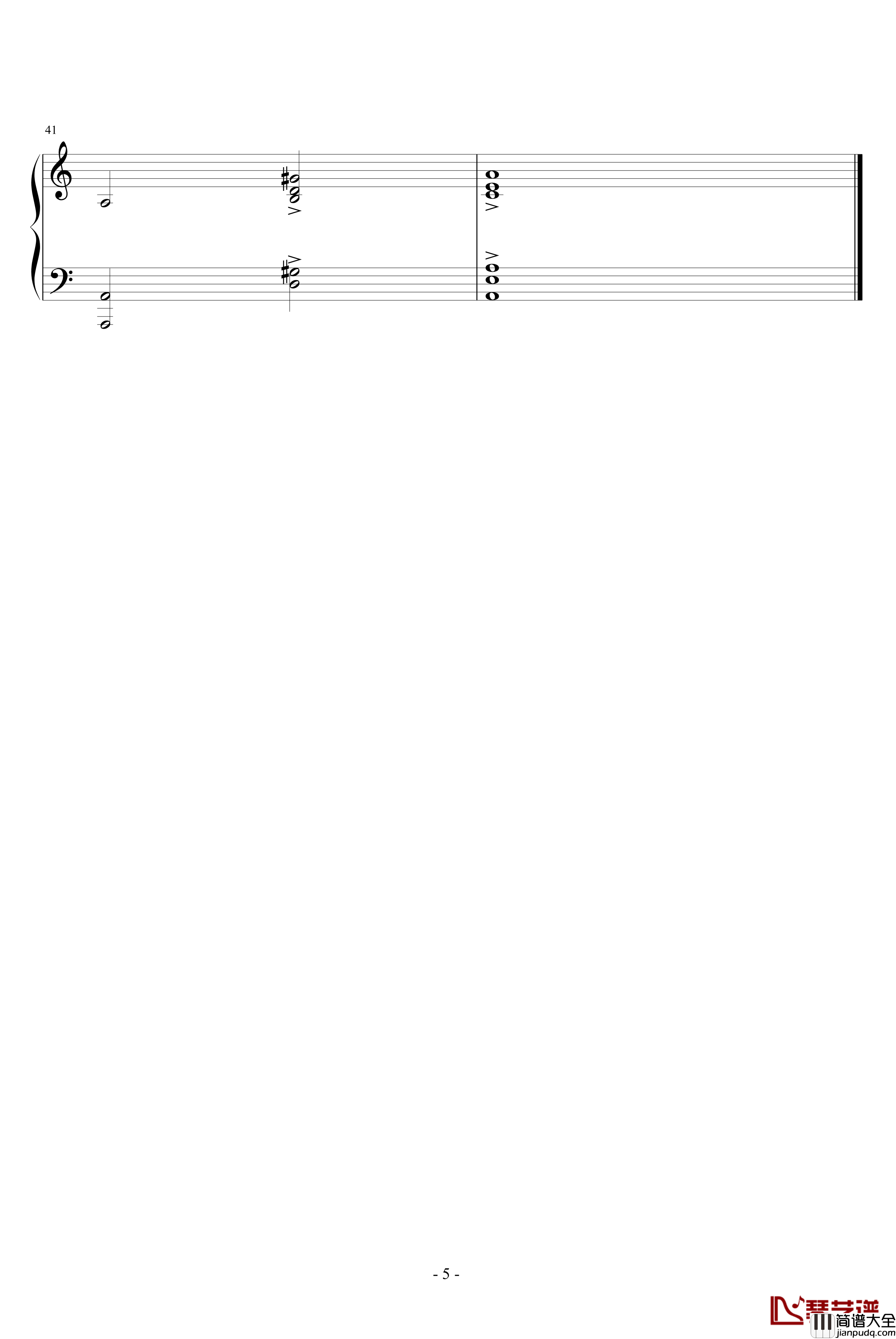 练习曲钢琴谱_梦的世界