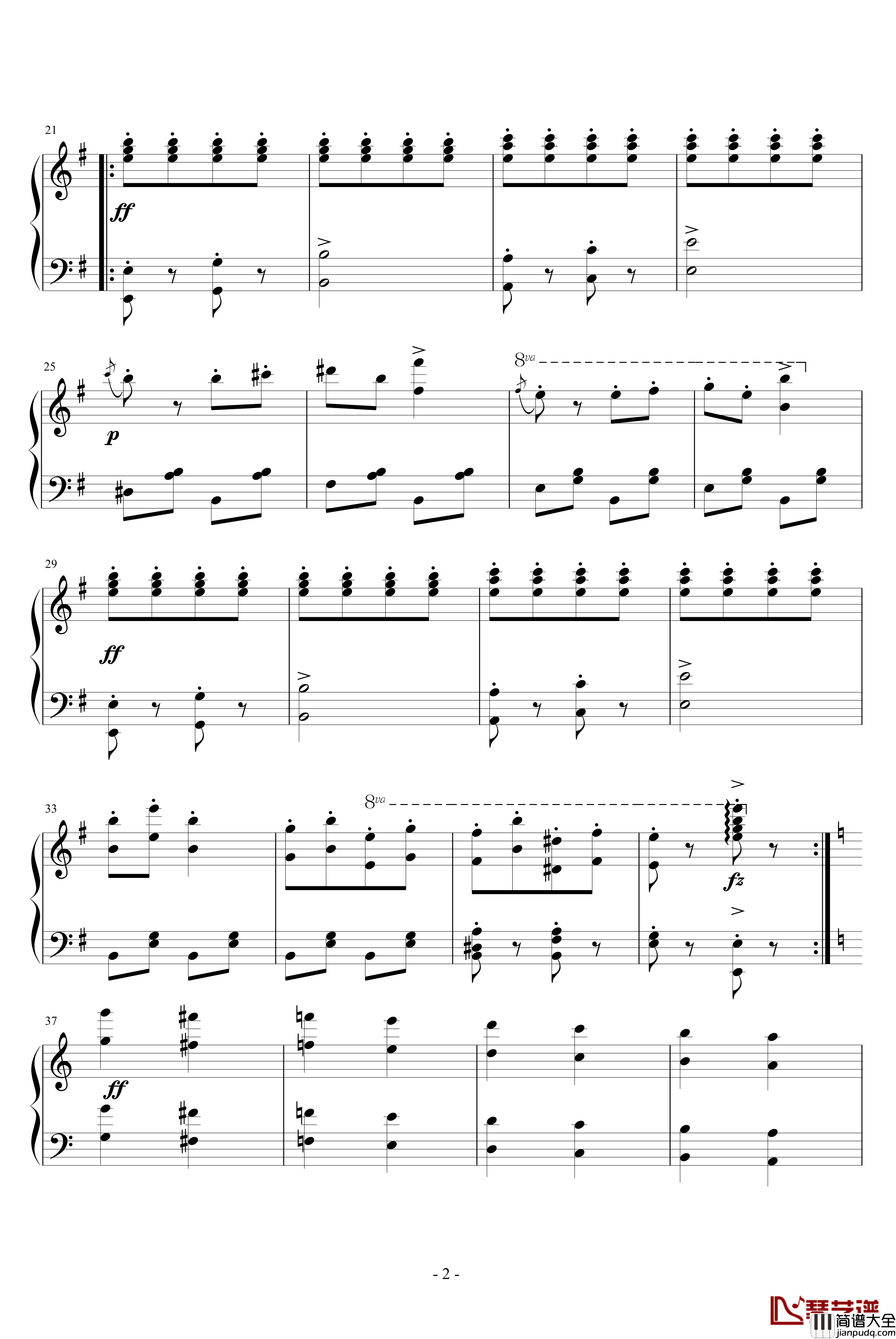 邮递马车钢琴谱_世界名曲
