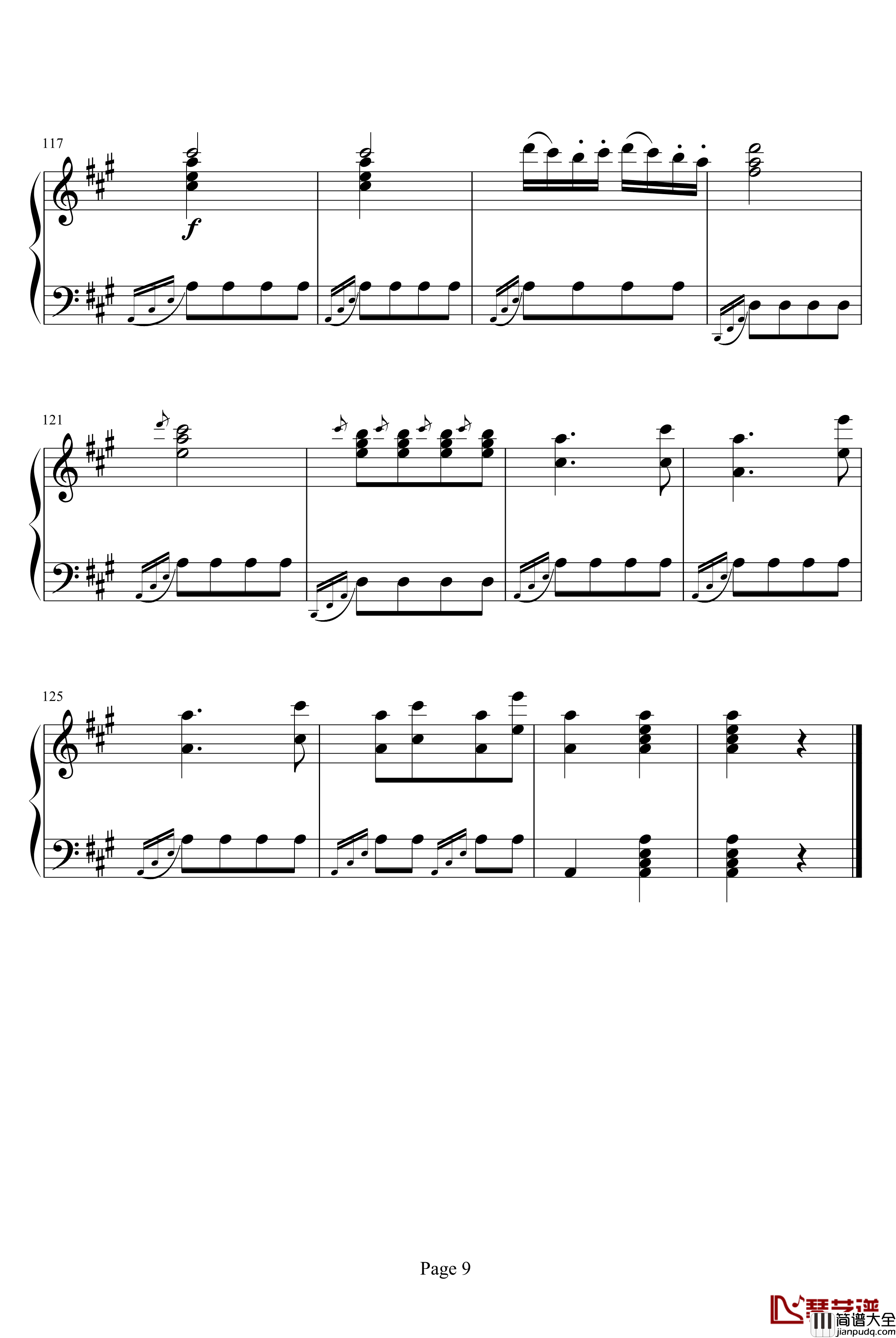 土耳其进行曲钢琴谱_莫扎特