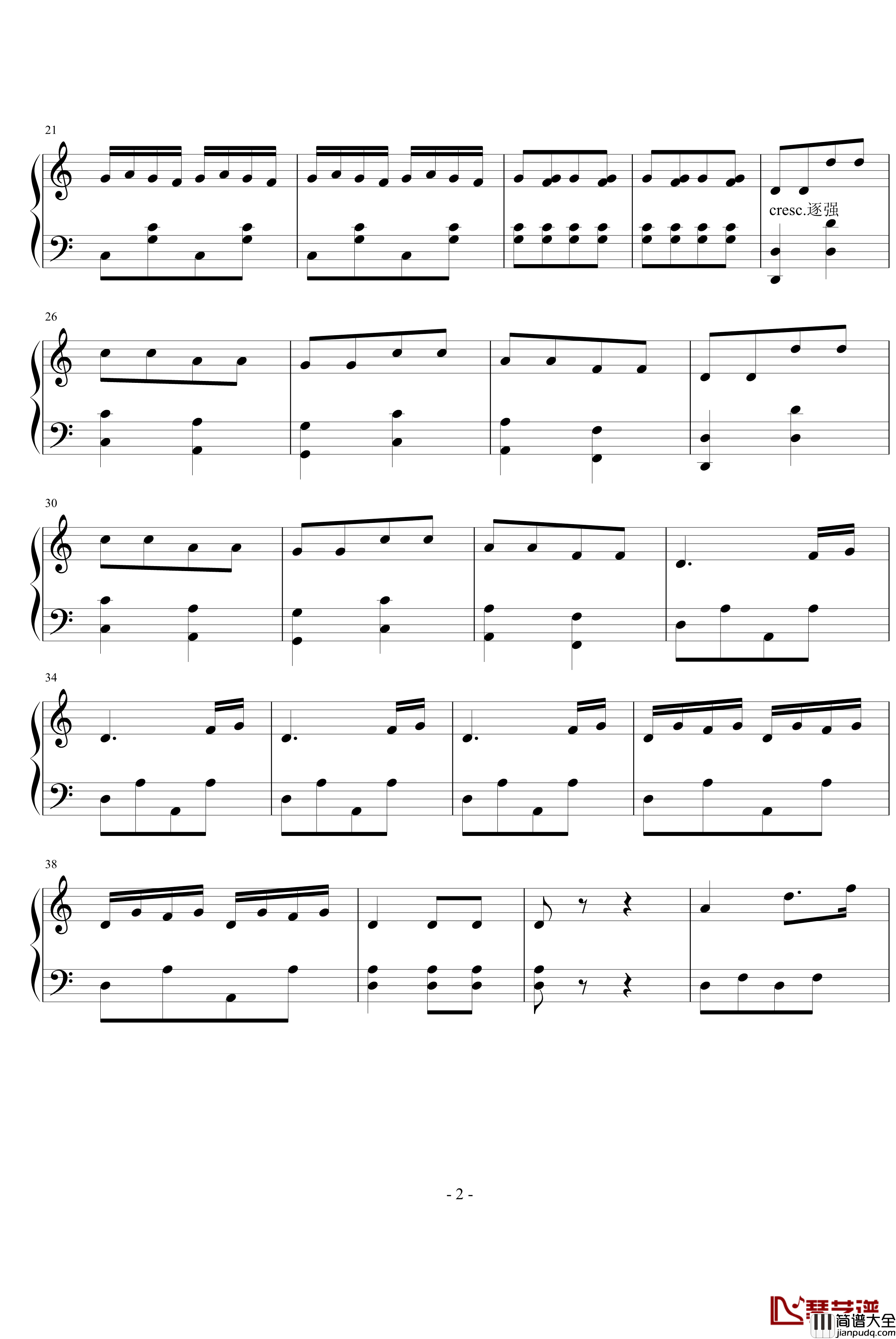 赛马钢琴谱_中国名曲