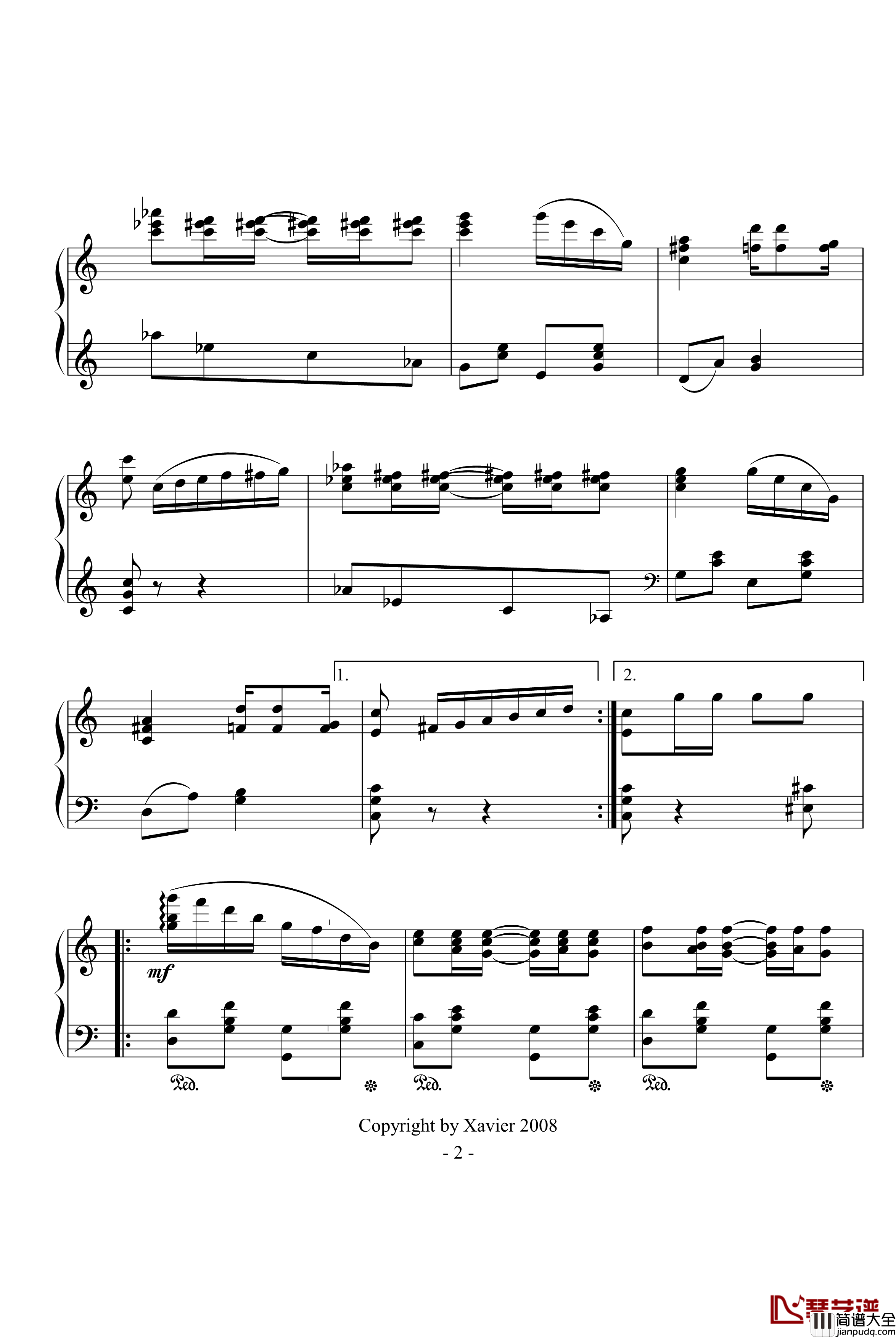 小瀑布钢琴谱_The_Cascades(Jazz)_爵士_Scott_Joplin