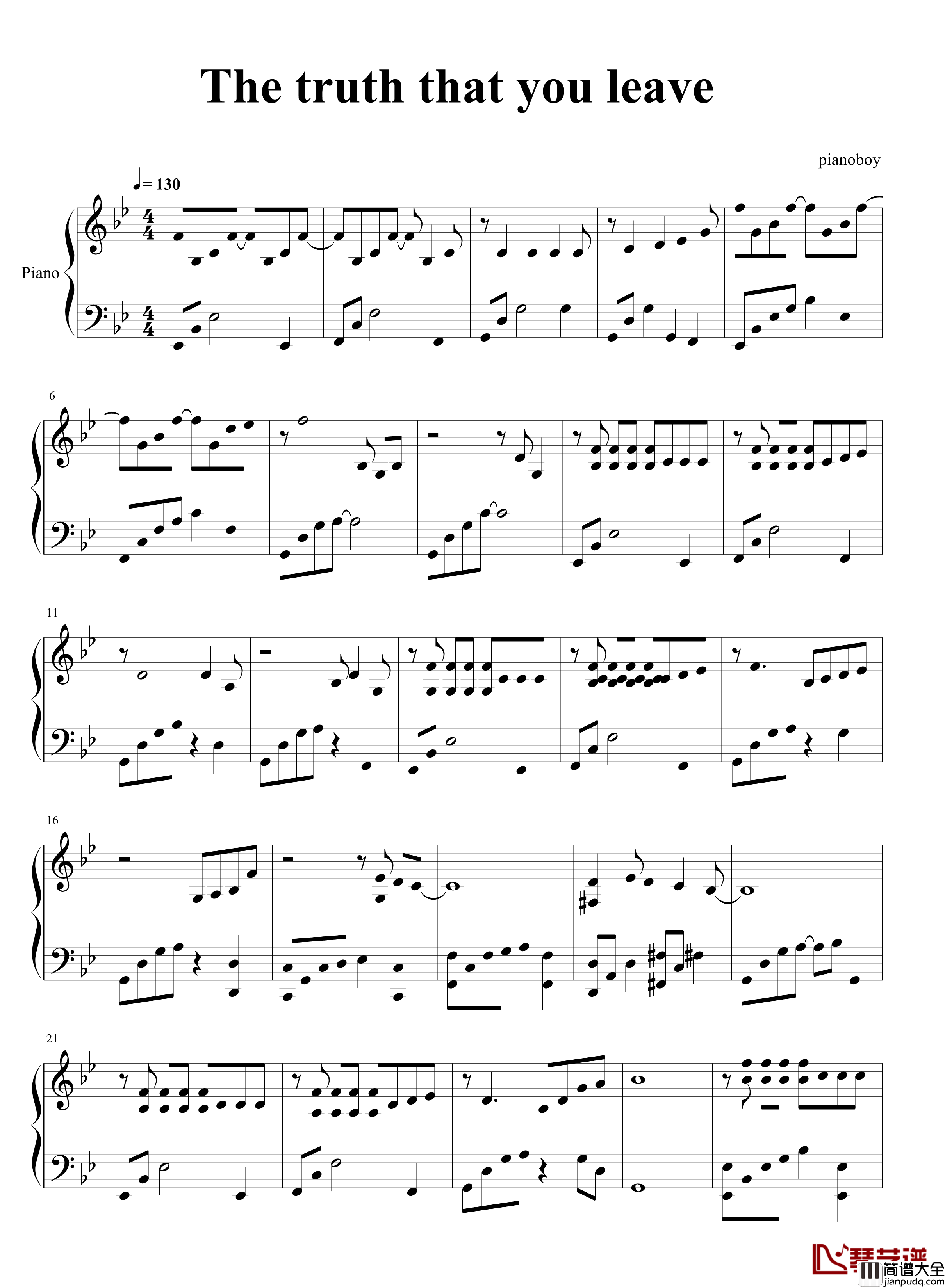 The_truth_that_you_leave钢琴谱_pianoboy