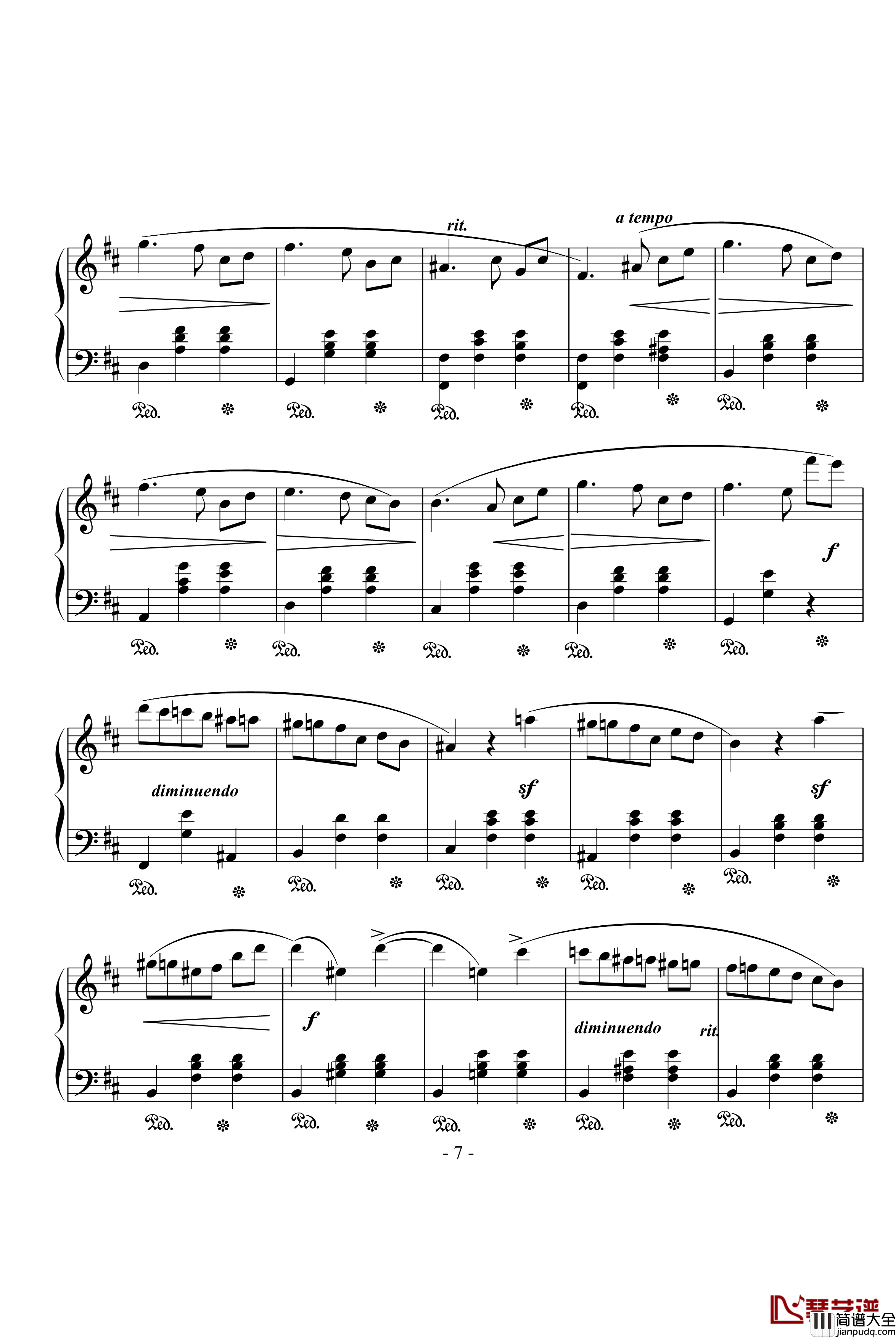 圆舞曲钢琴谱_肖邦_chopin