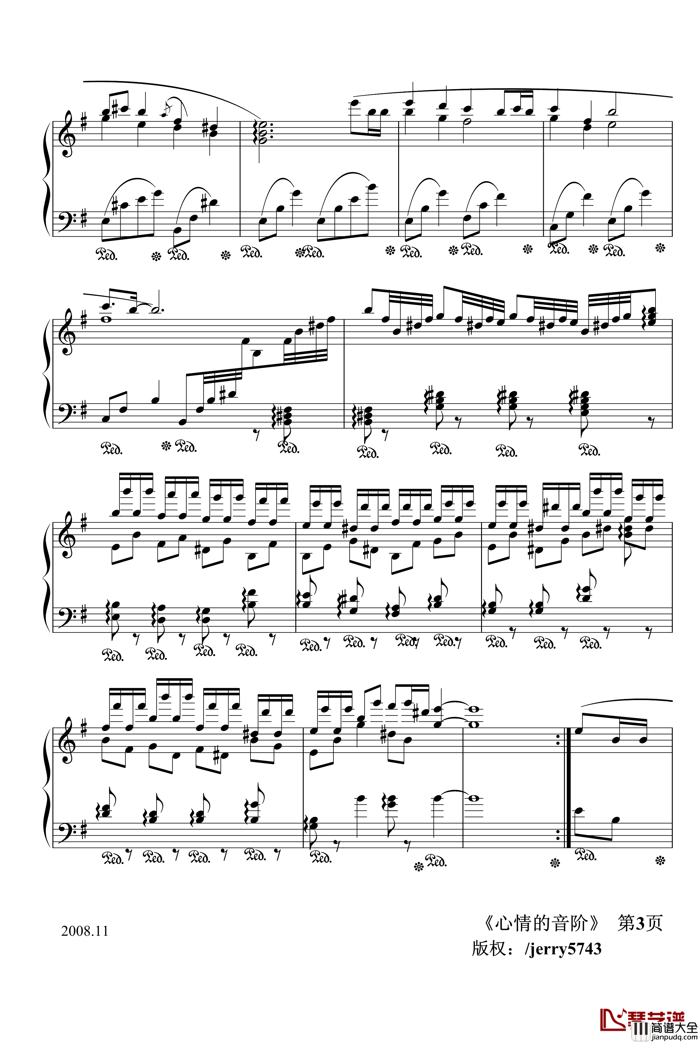 心情的音阶钢琴谱_Bhw.12_jerry5743