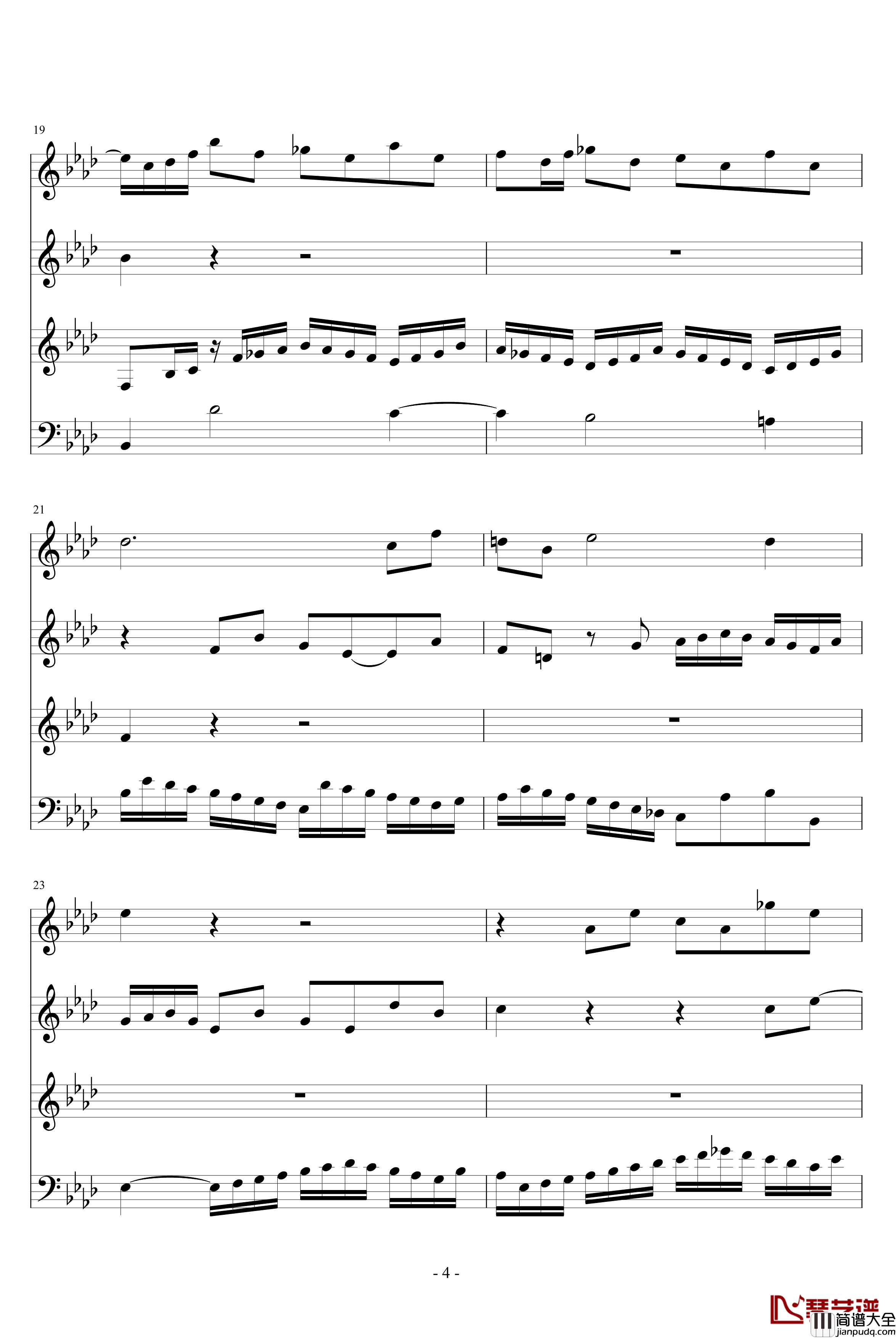平均律第1卷第17首赋格钢琴谱_巴哈_Bach,_Johann_Sebastian