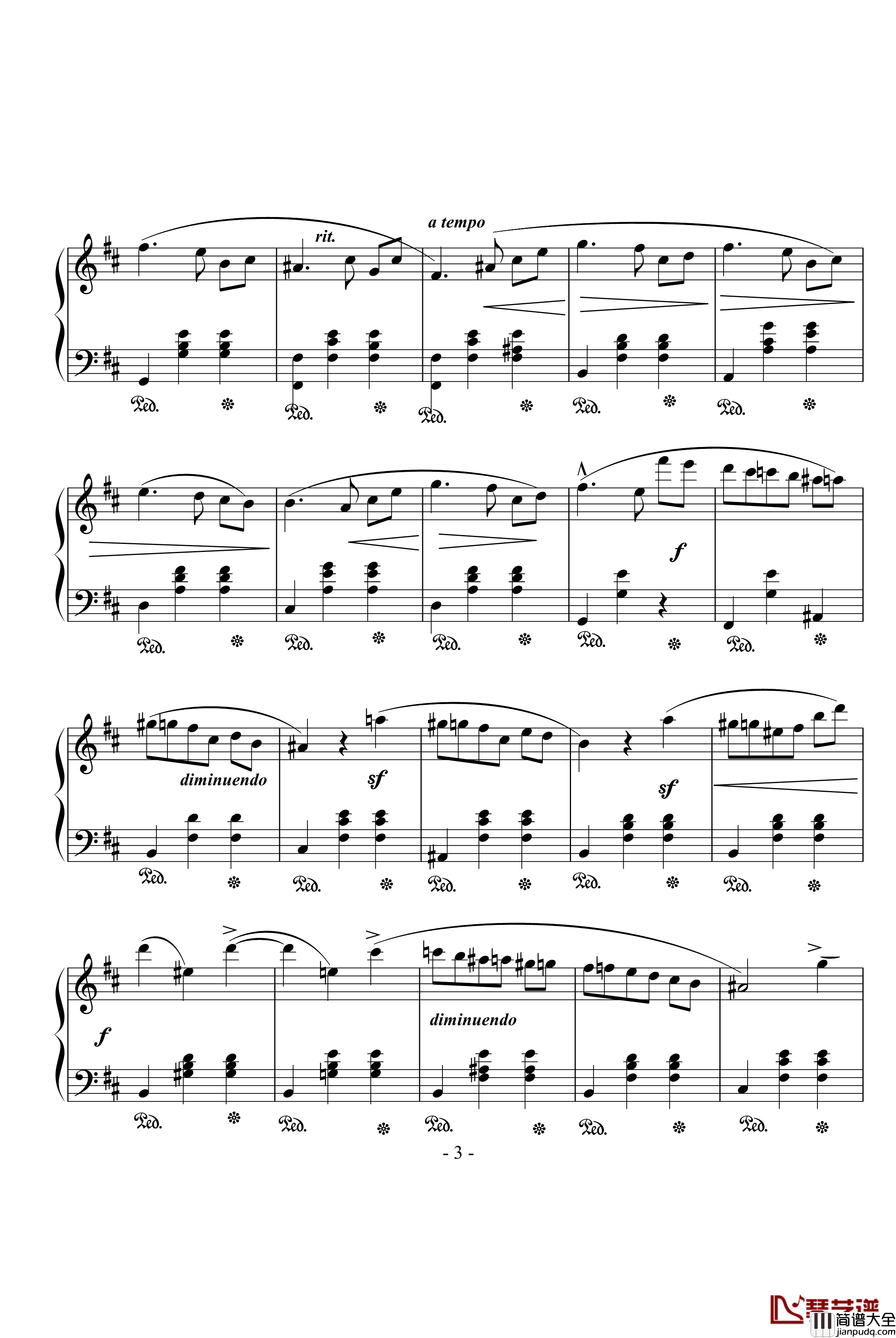 圆舞曲钢琴谱_肖邦_chopin