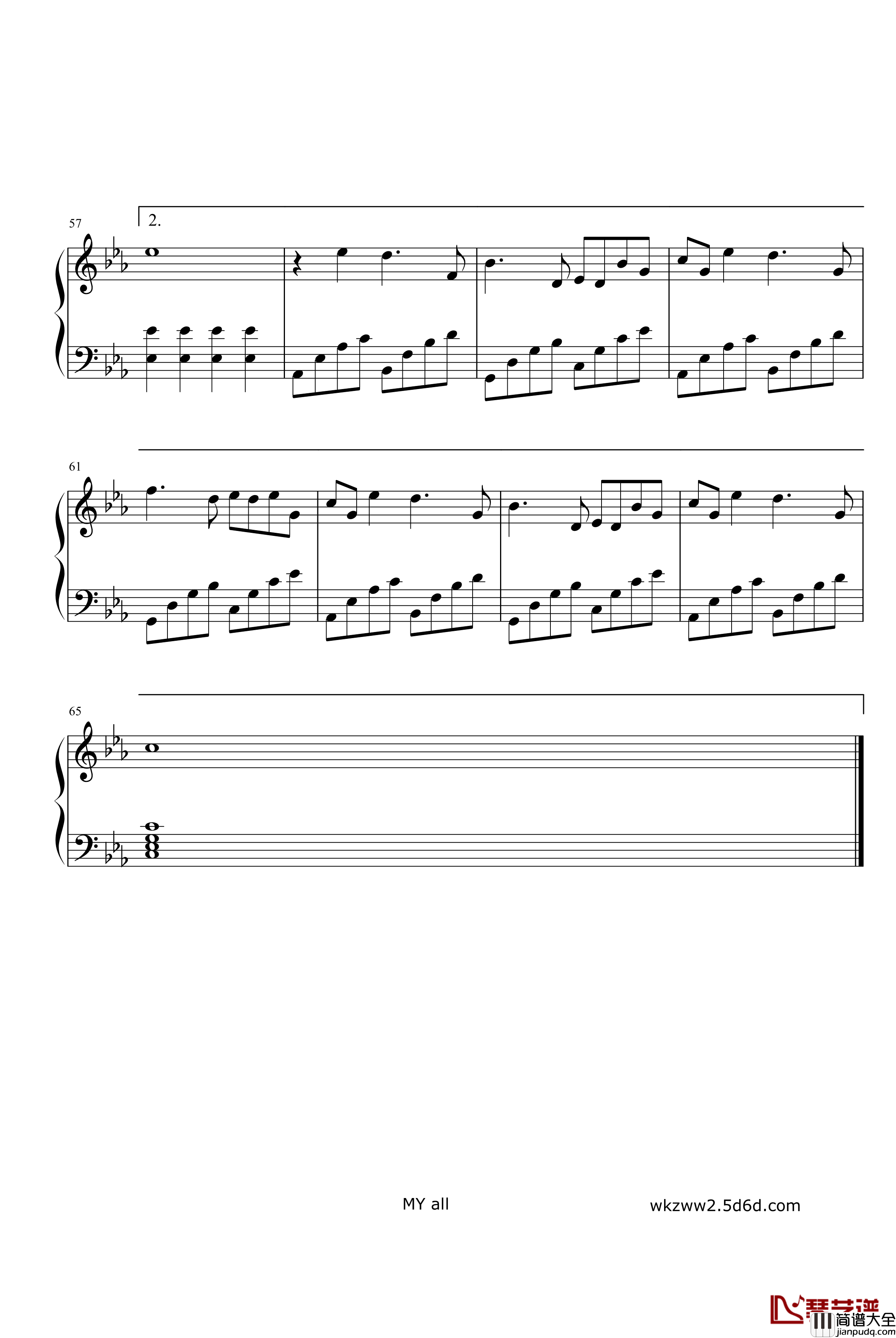 My_All钢琴谱_滨崎步