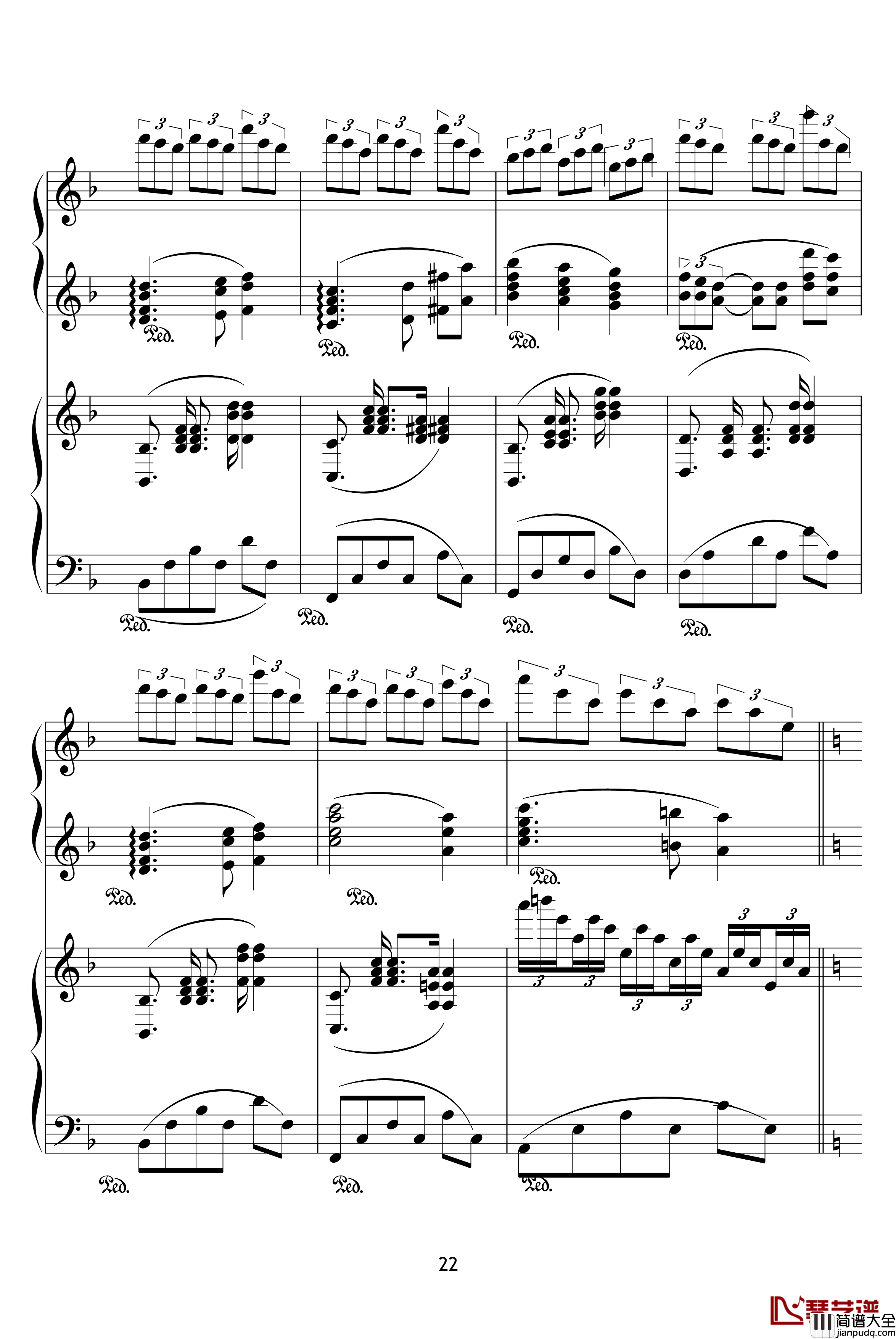 X战记插曲钢琴谱_宿命_双钢琴版_影视