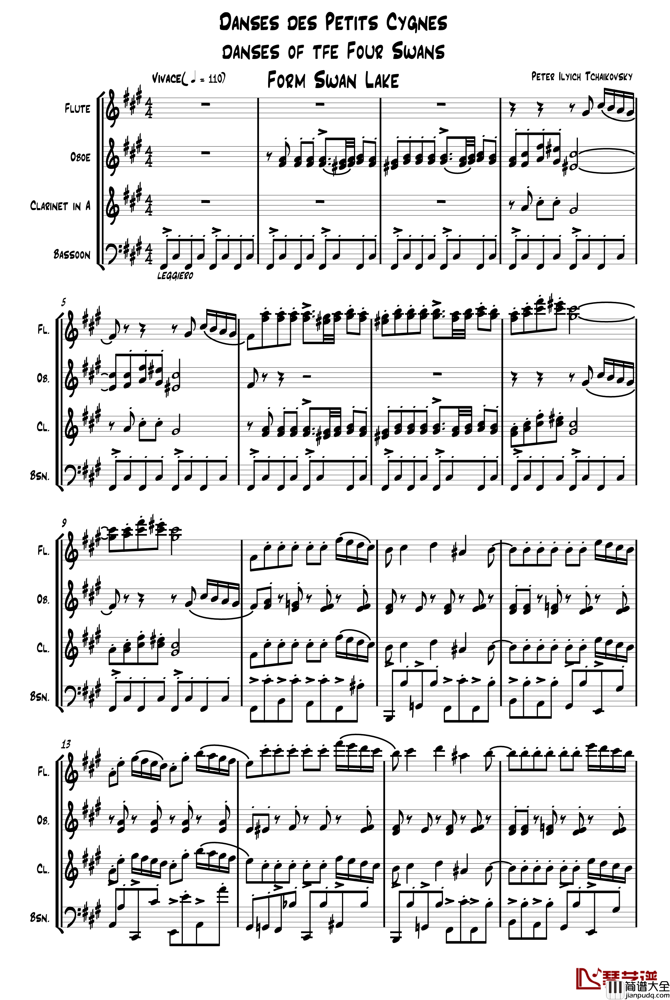 四小天鹅舞曲钢琴谱_柴科夫斯基_Peter_Ilyich_Tchaikovsky
