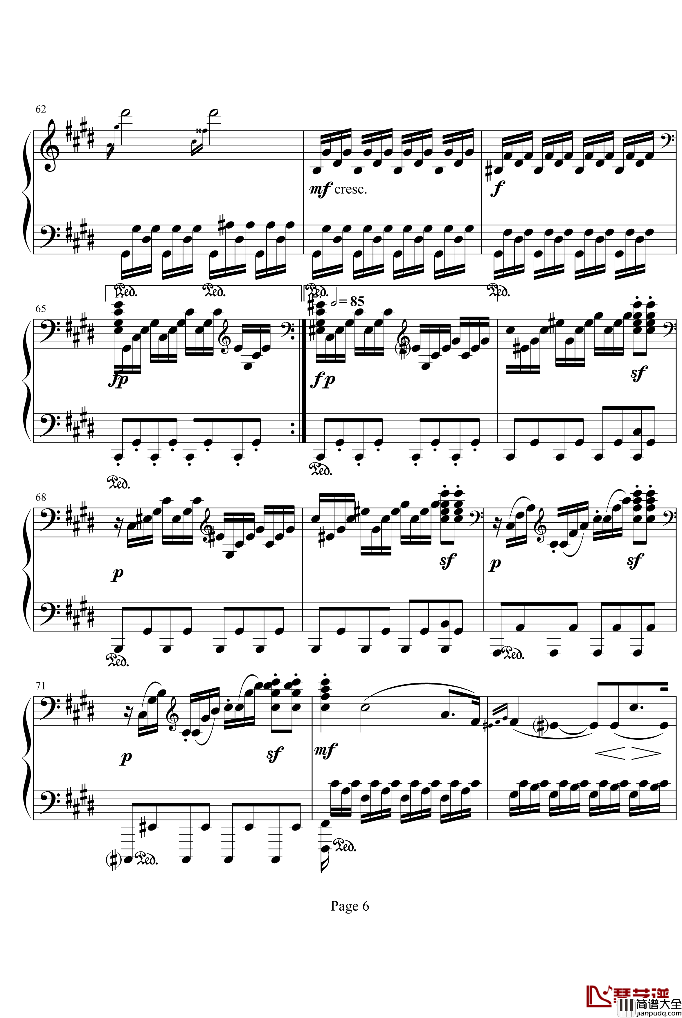 月光奏鸣曲第三乐章钢琴谱_贝多芬_beethoven