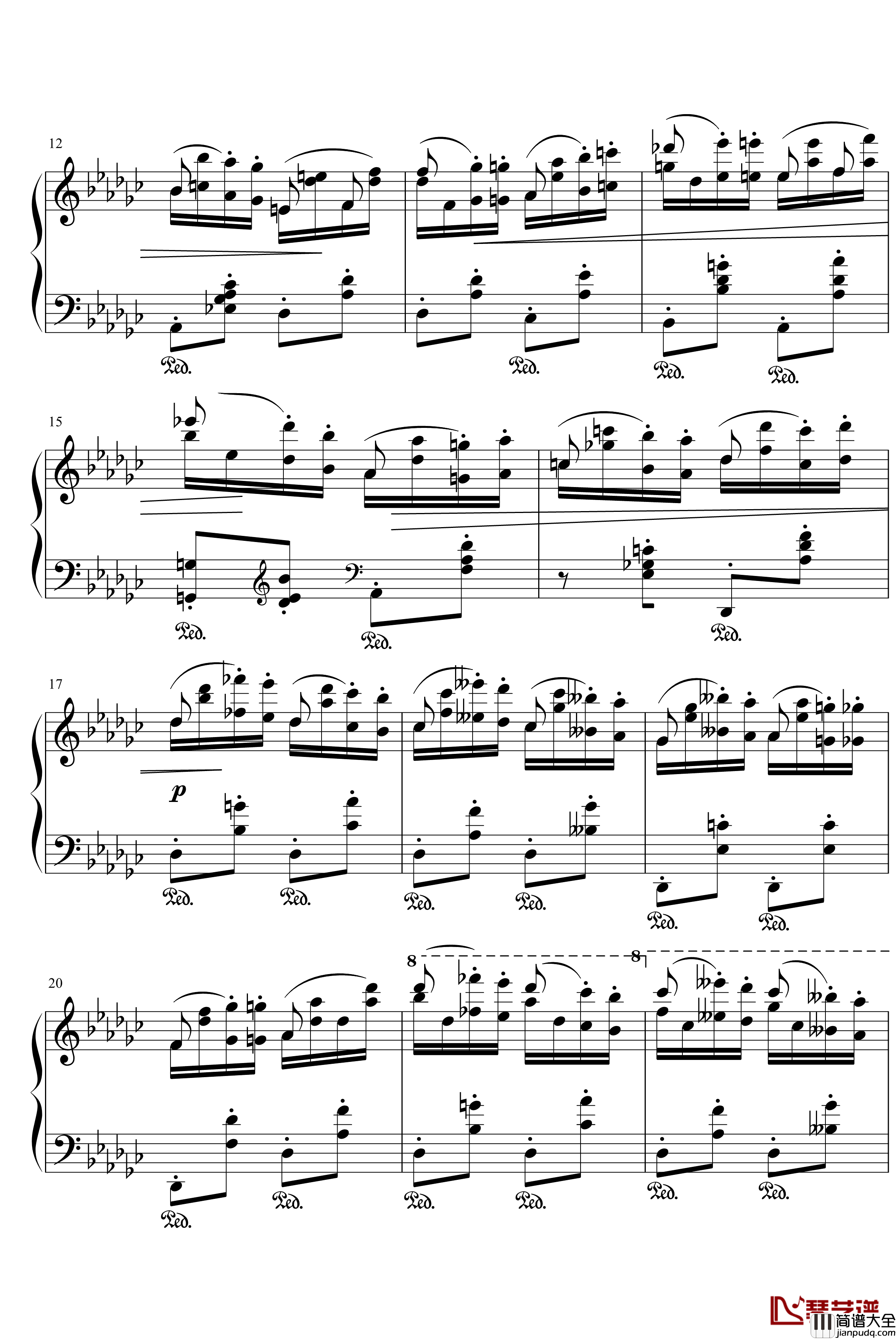 肖邦练习曲钢琴谱_肖邦_chopin