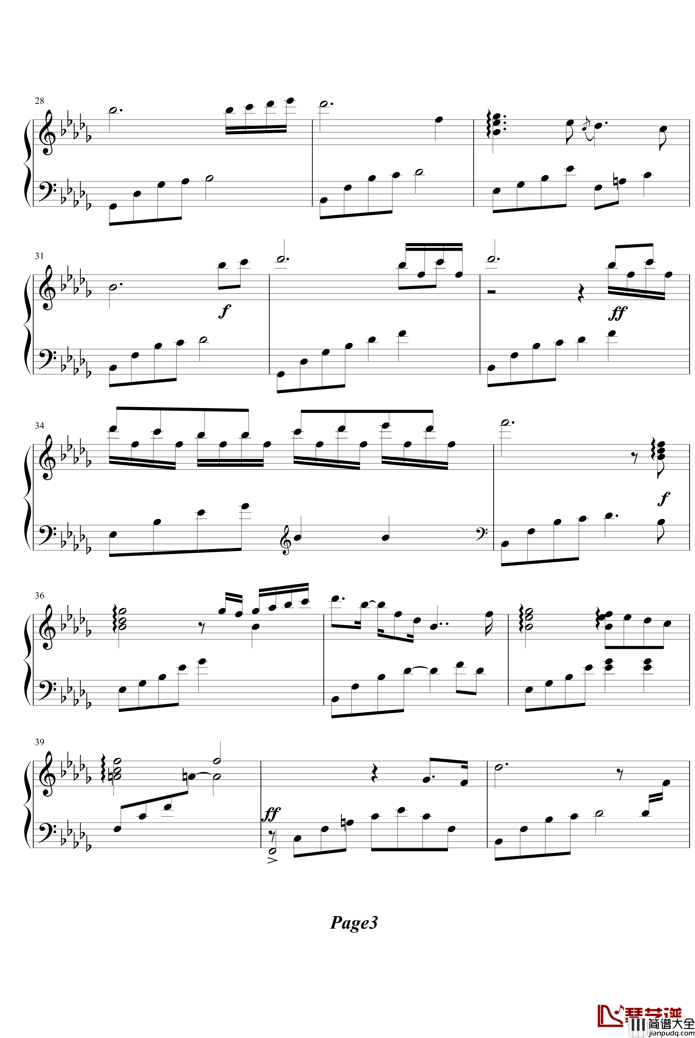 Tears眼泪钢琴曲钢琴谱_綾楓版_蓝色生死恋