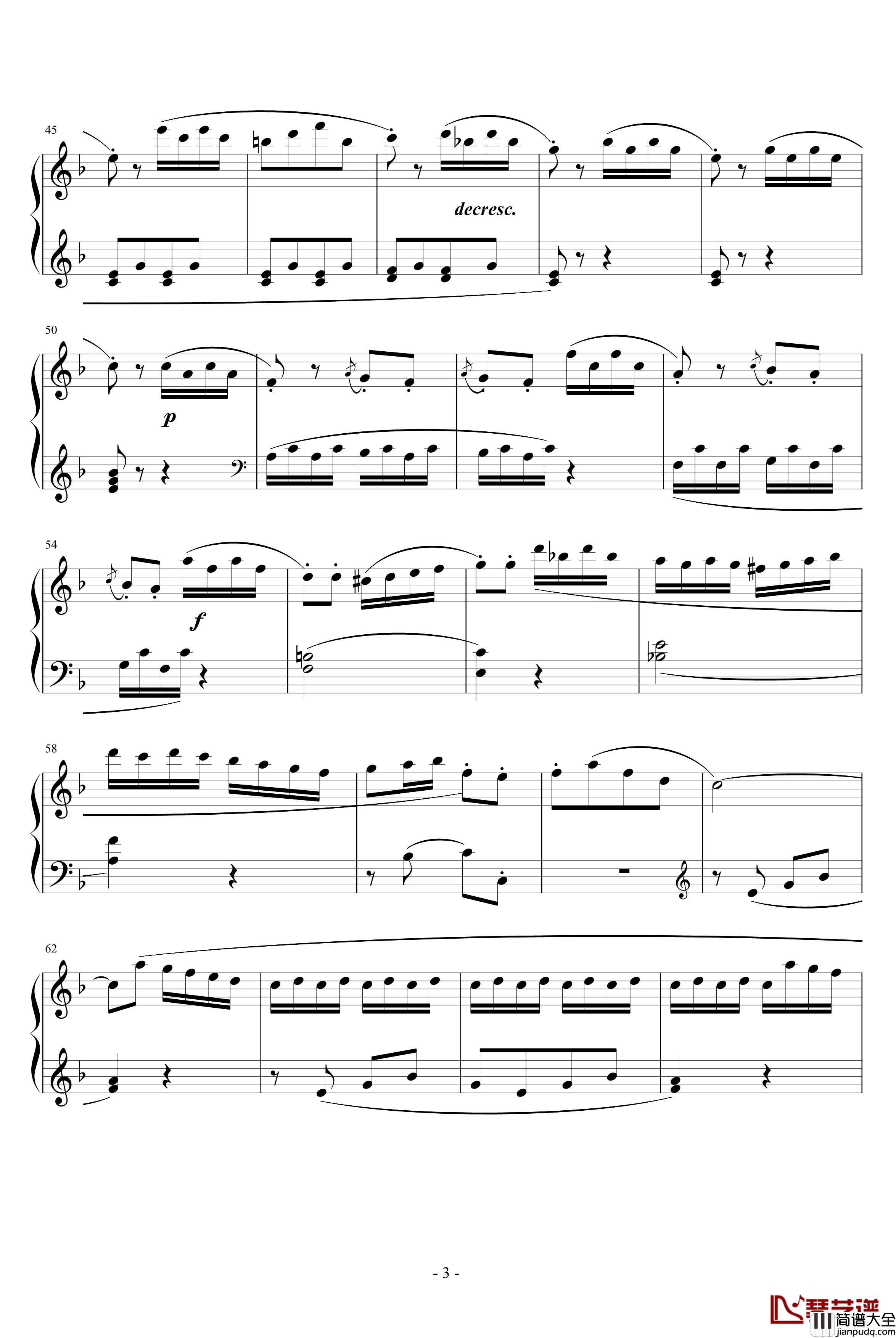 F大调小奏鸣曲_贝多芬_beethoven