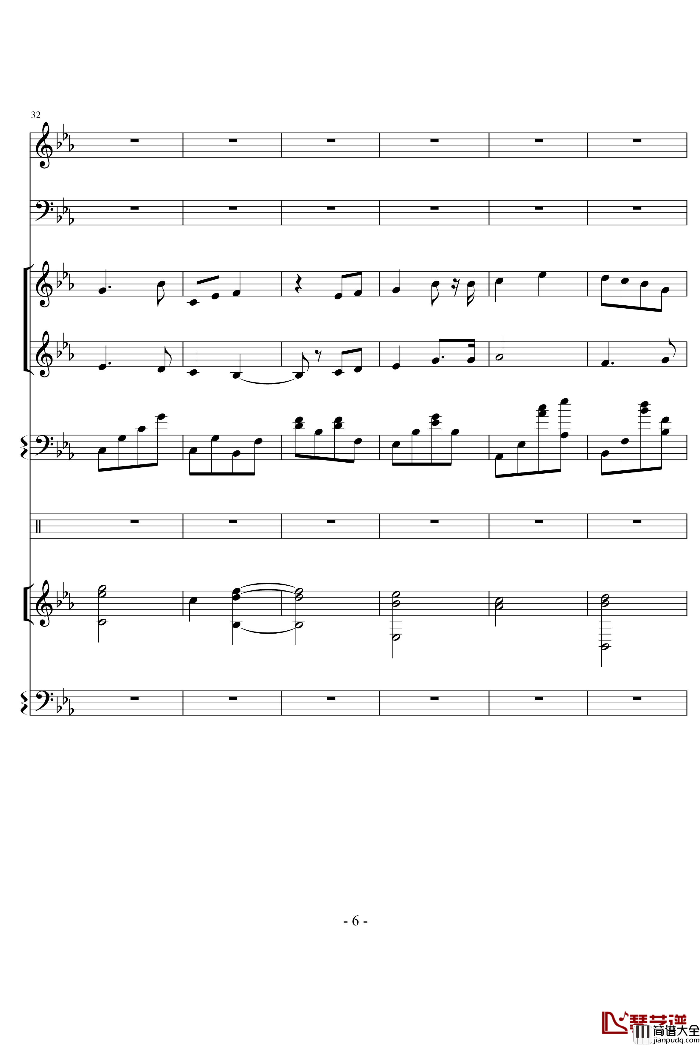 让我们荡起双桨钢琴谱_中国名曲