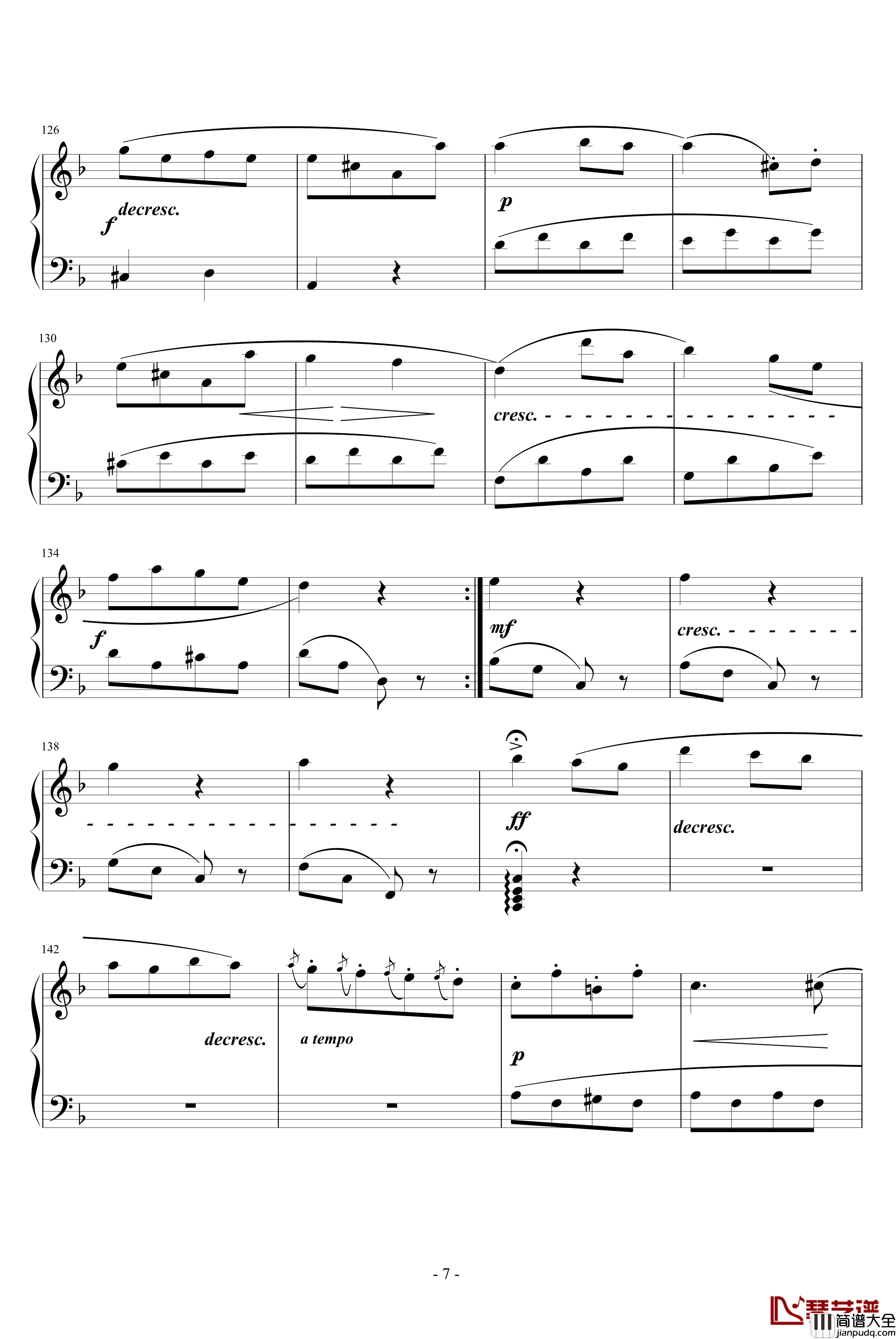 F大调小奏鸣曲_贝多芬_beethoven