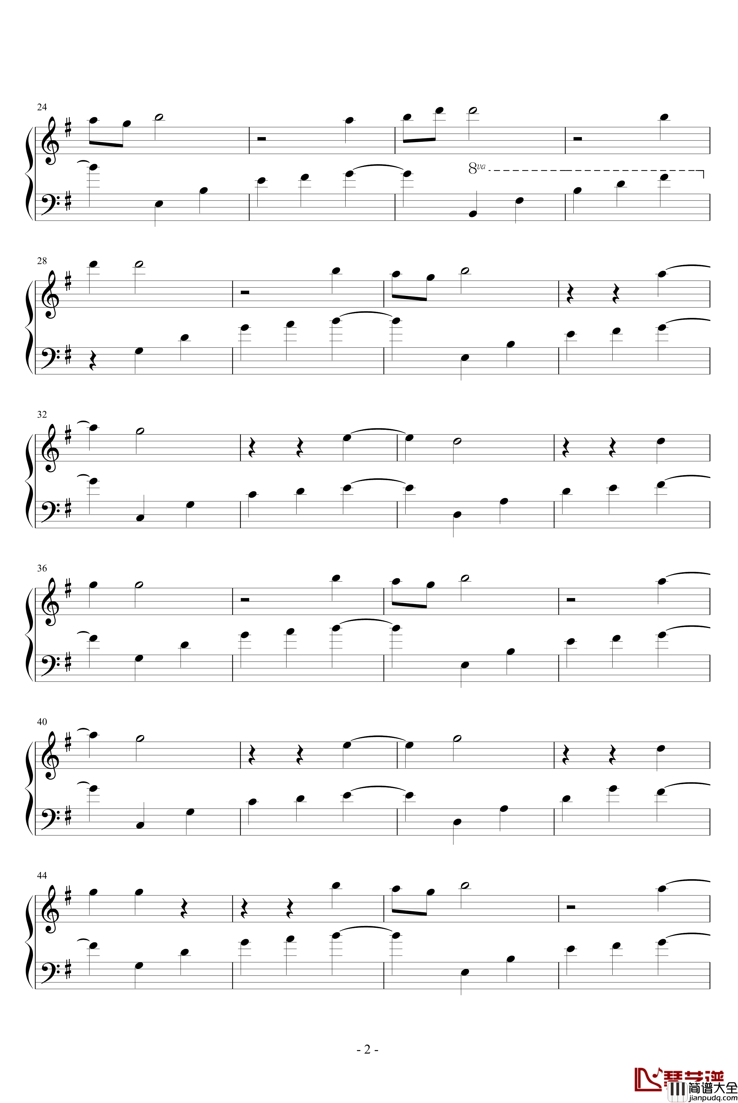 奇异恩典钢琴谱_邂逅版_世界名曲