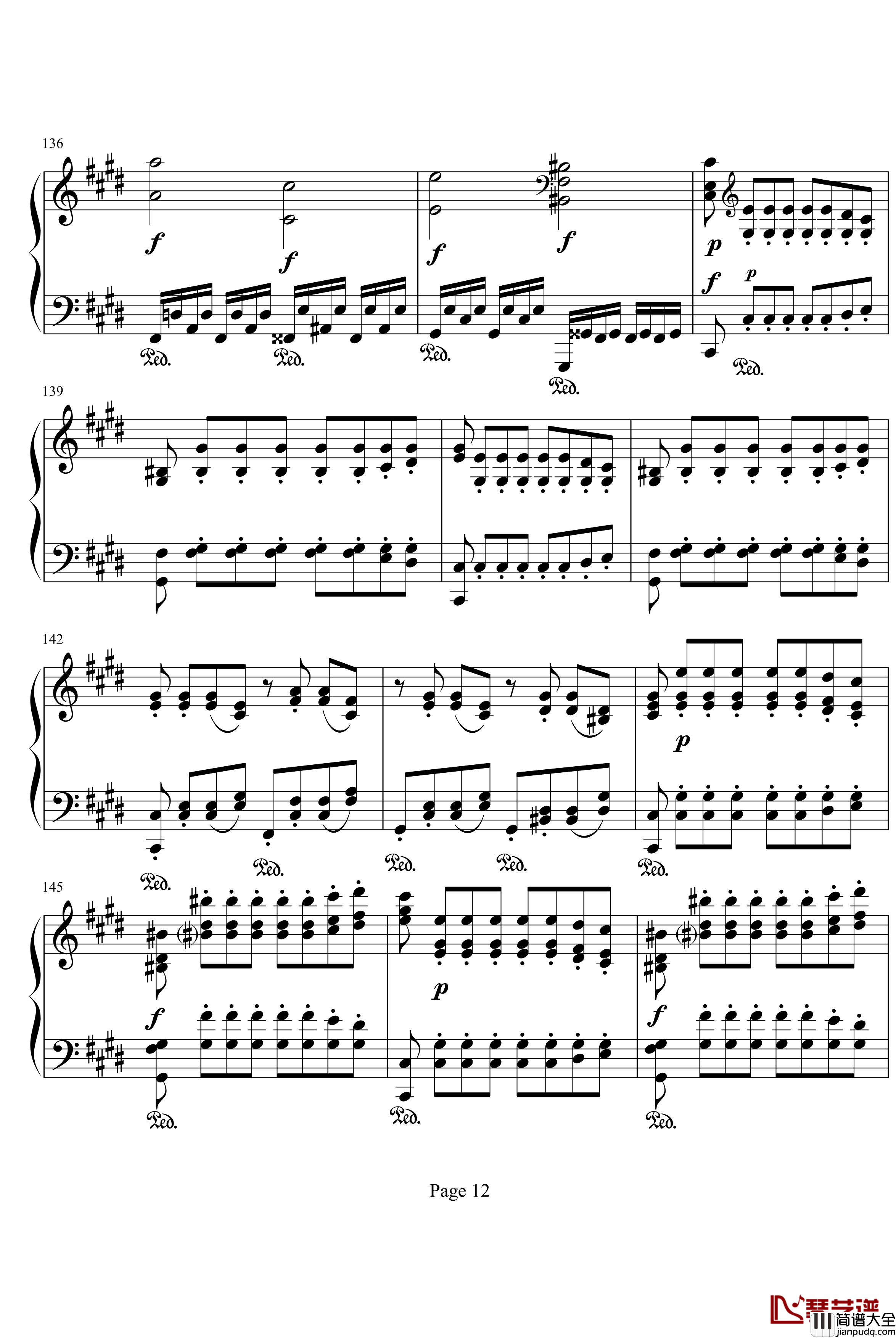 月光奏明曲钢琴谱_作品27之2_贝多芬_beethoven