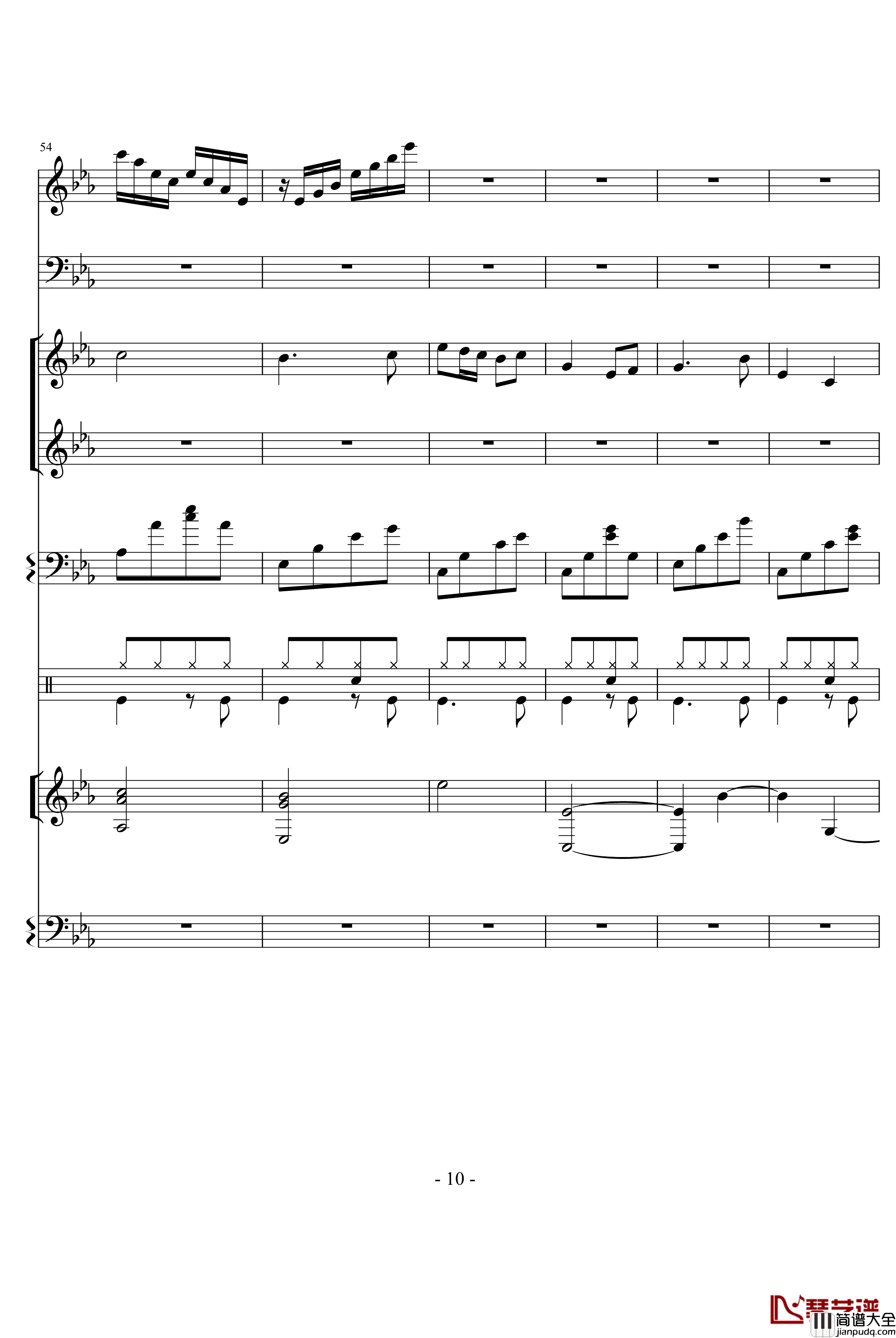 让我们荡起双桨钢琴谱_中国名曲