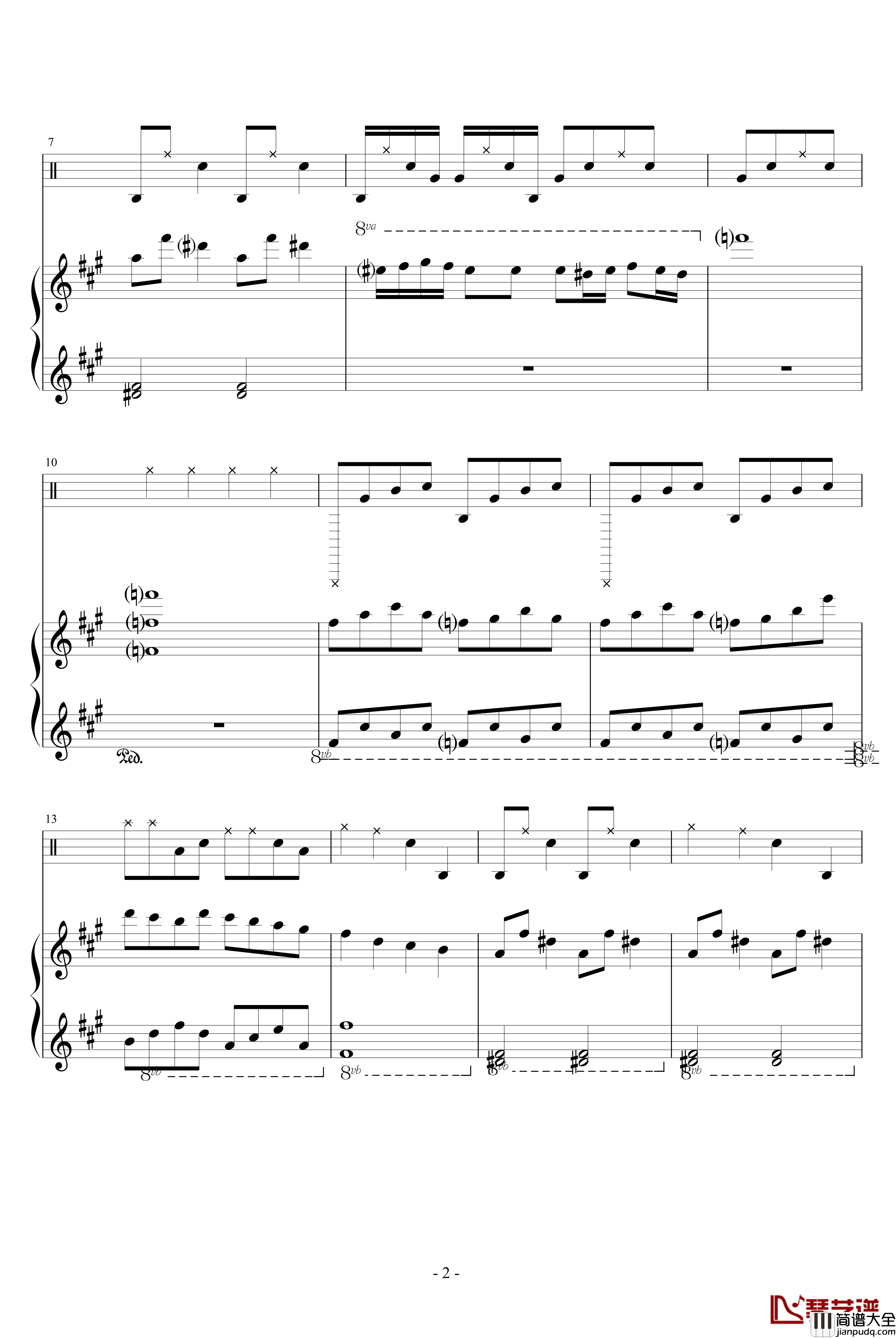 鬼来电钢琴谱_舞曲版_影视