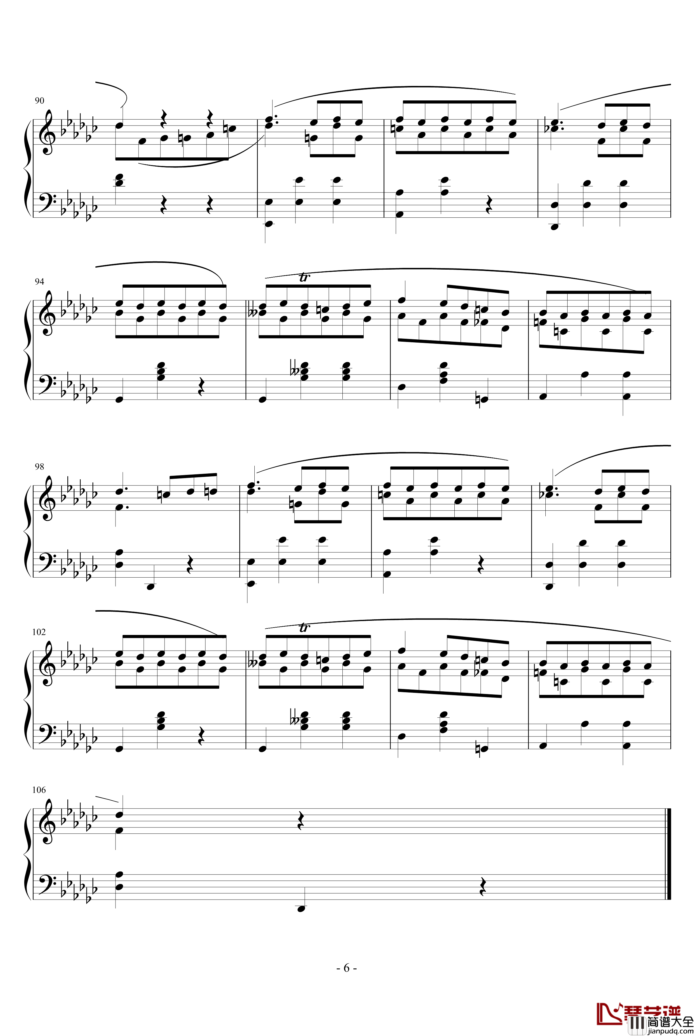 降D大调圆舞曲钢琴谱_肖邦_chopin