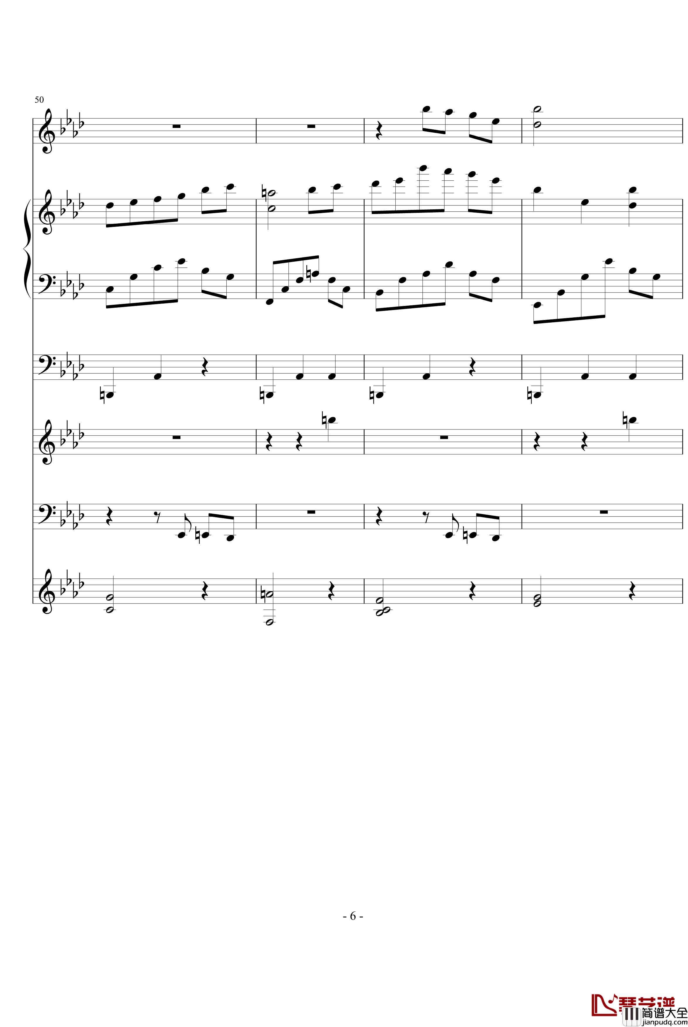 夜洛第二首圆舞曲宁静钢琴谱_ellocz