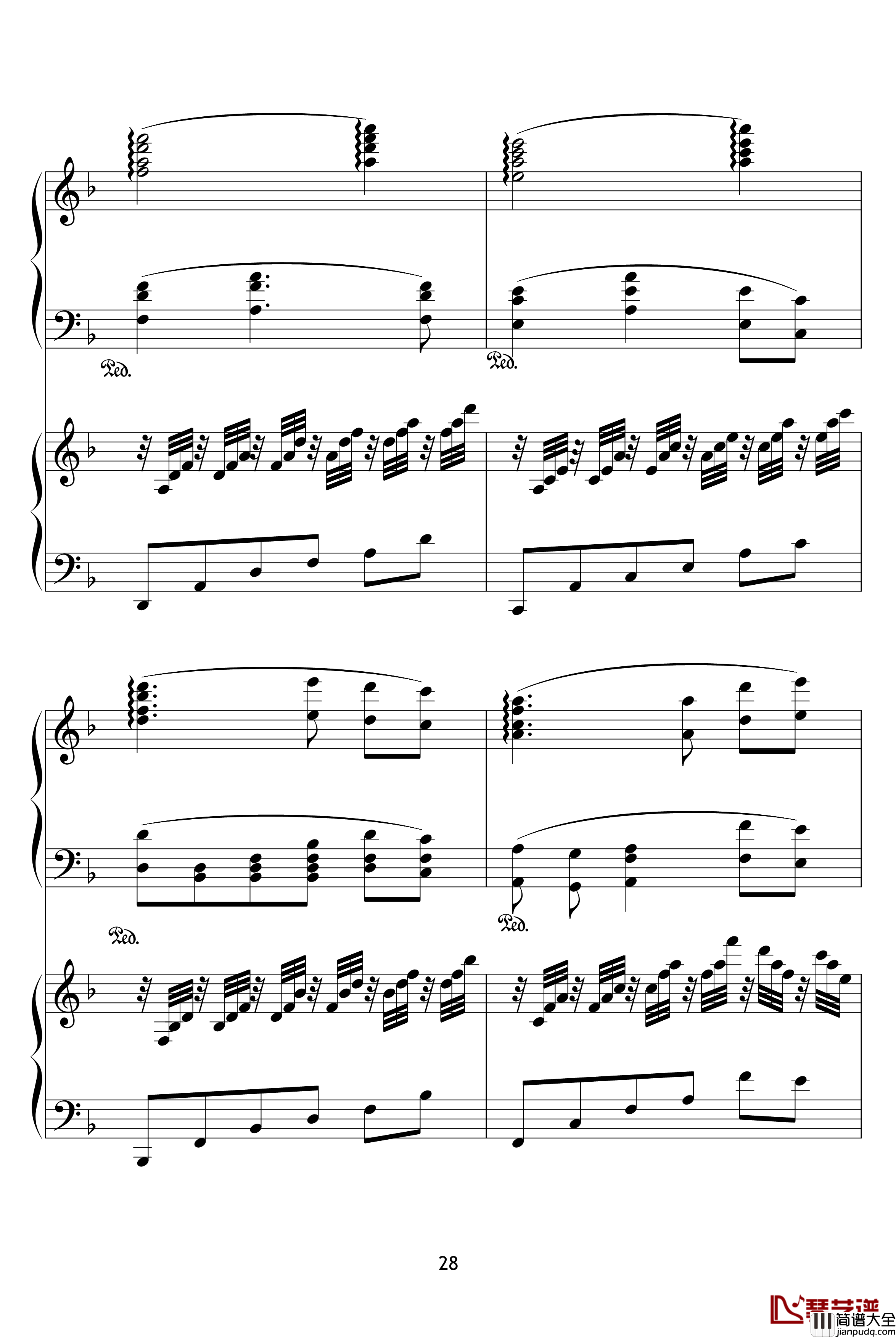 X战记插曲钢琴谱_宿命_双钢琴版_影视