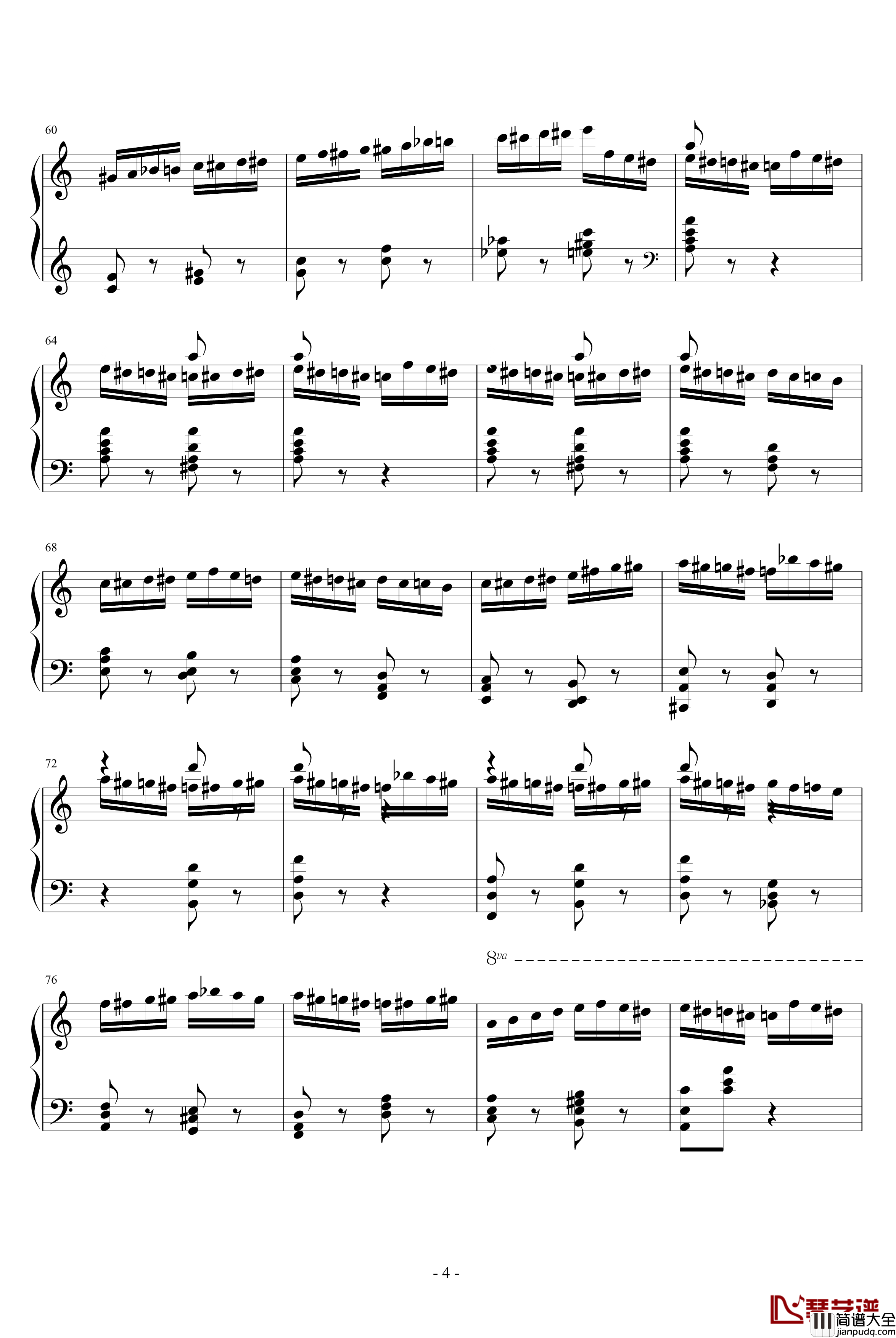 野蜂飞舞钢琴谱_Maksim演奏原版_马克西姆_Maksim·Mrvica