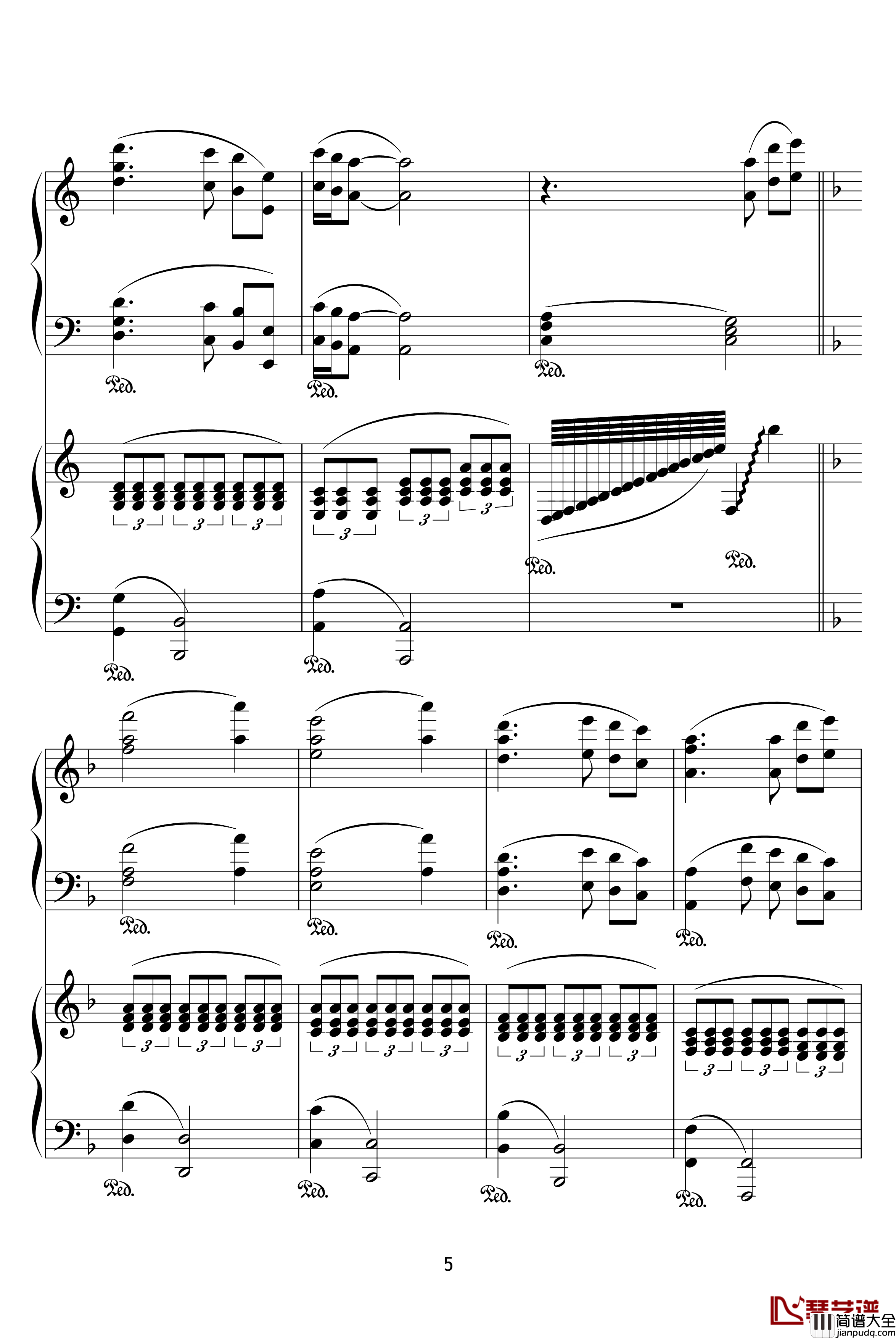 X战记插曲钢琴谱_宿命_双钢琴版_影视