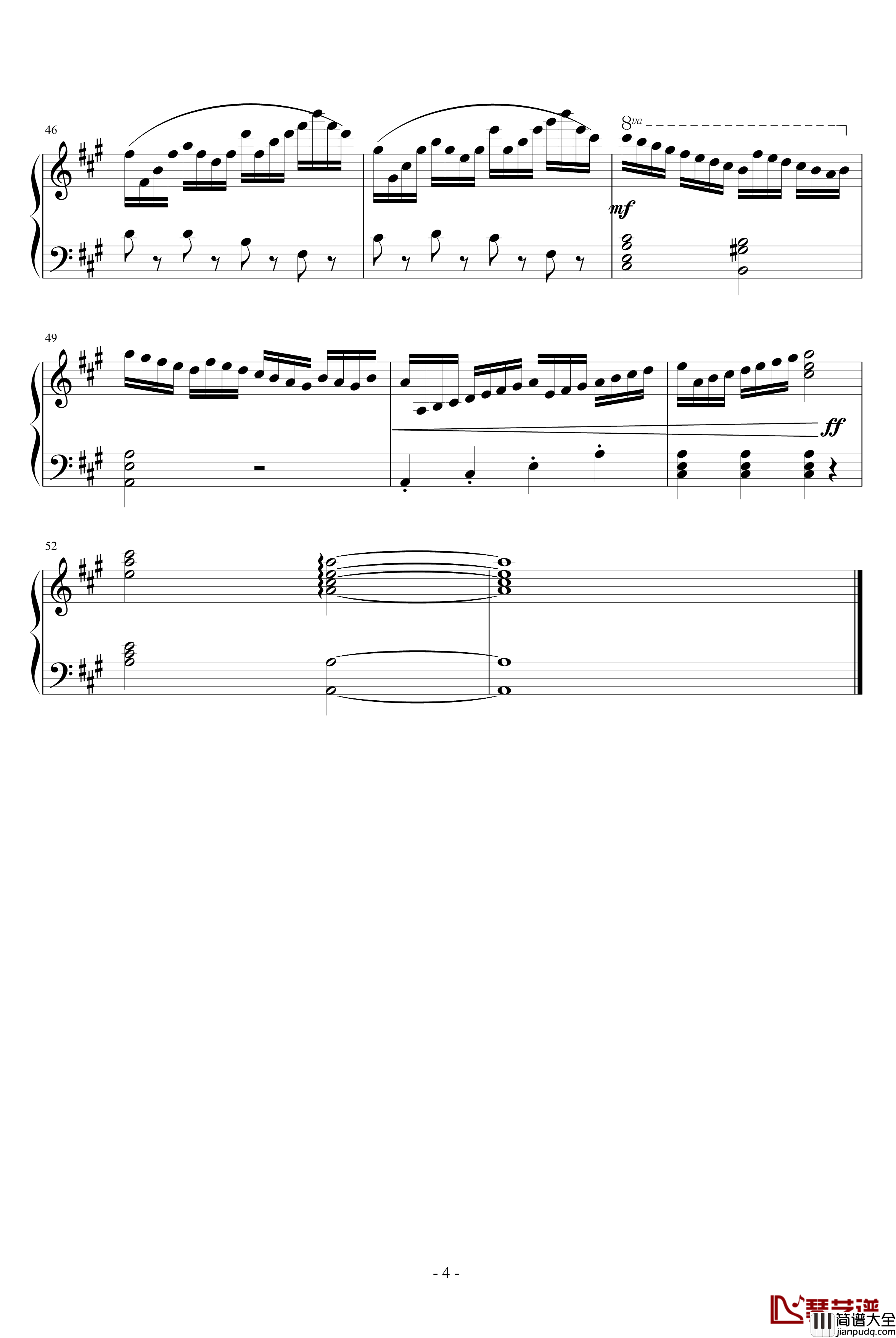 练习曲钢琴谱_梦的世界