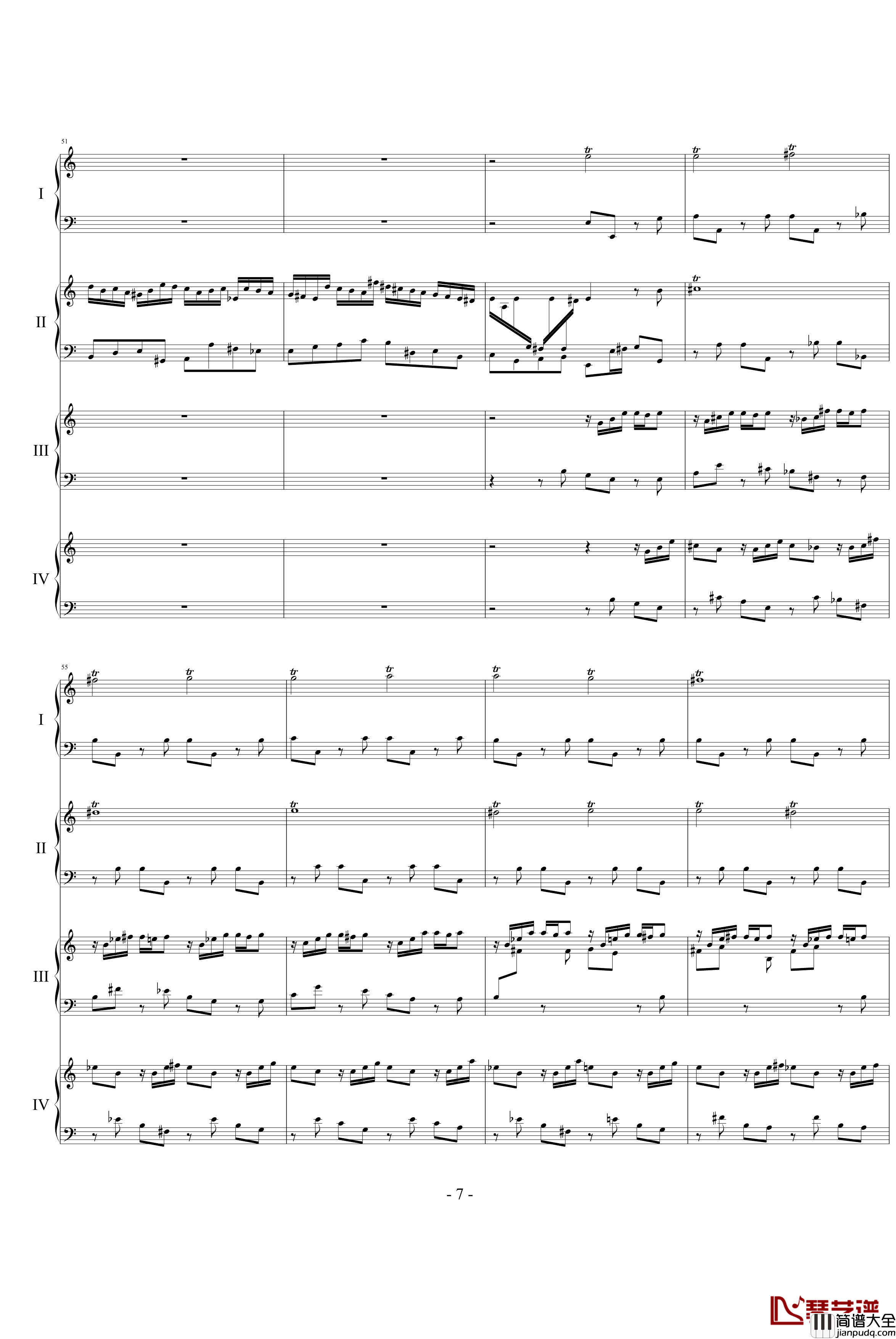 巴赫为四架钢琴写的钢琴协奏曲钢琴谱_巴赫_P.E.Bach